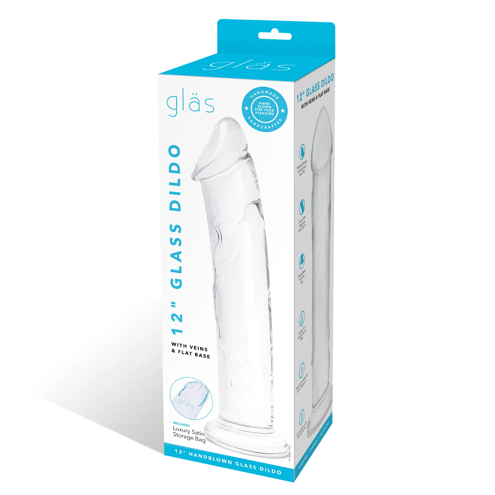 12" Veiny Dildo With Flat Base - Image 7