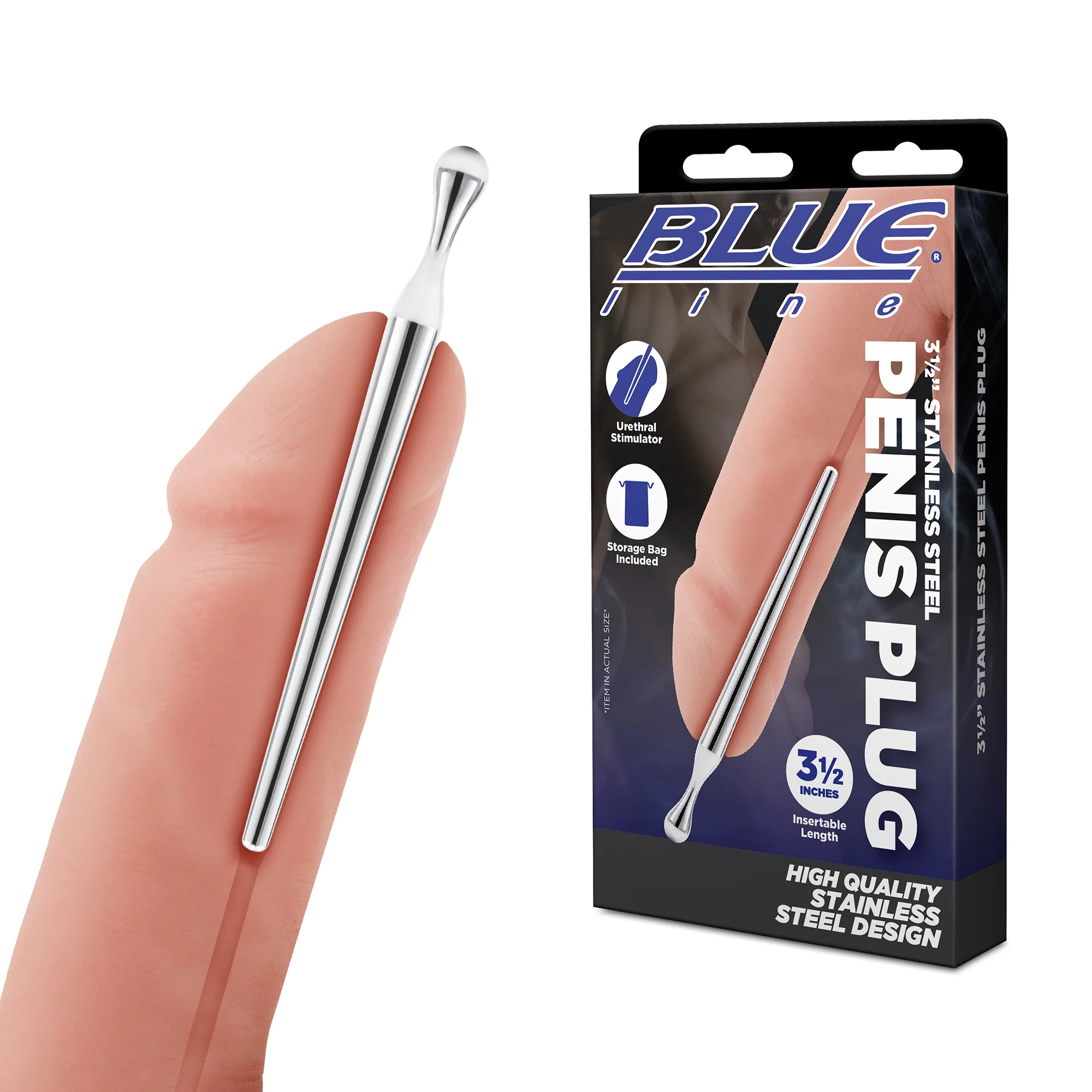 3.5" Stainless Steel Penis Plug - Image 2