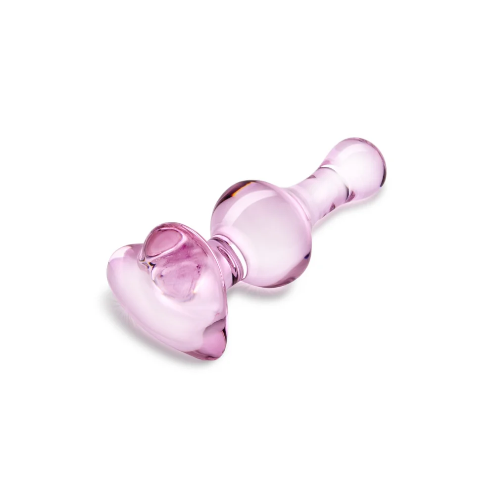 Beaded Pink Heart Butt Plug - Image 3