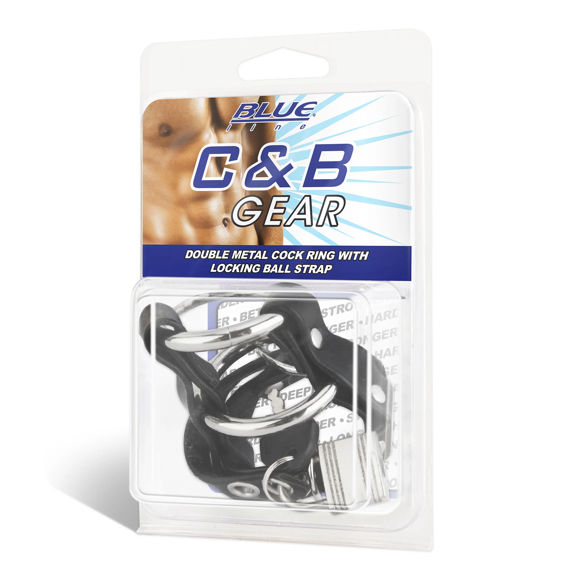 Double Metal Cock Ring with Locking Ball Strap - Image 3