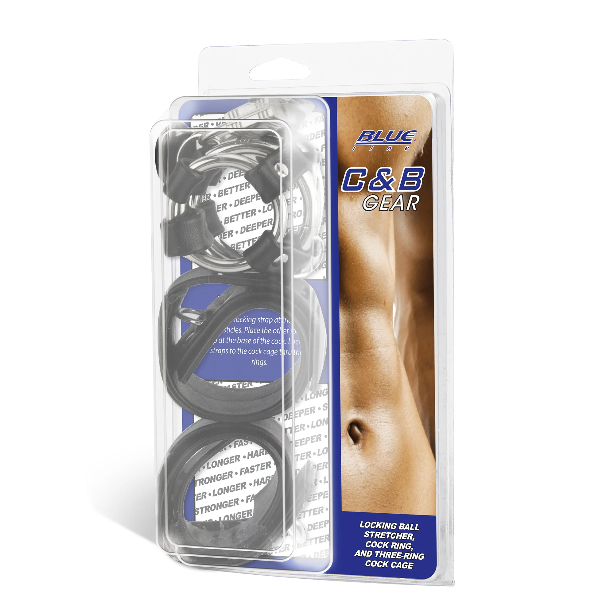 Locking Ball Stretcher, Cock Ring & Three-Ring Cock Cage - Image 3