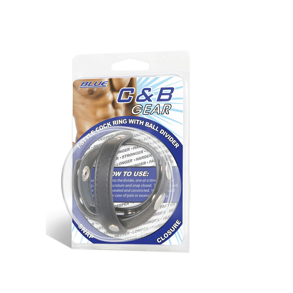 T-Style Cock Ring with Ball Divider - Image 3