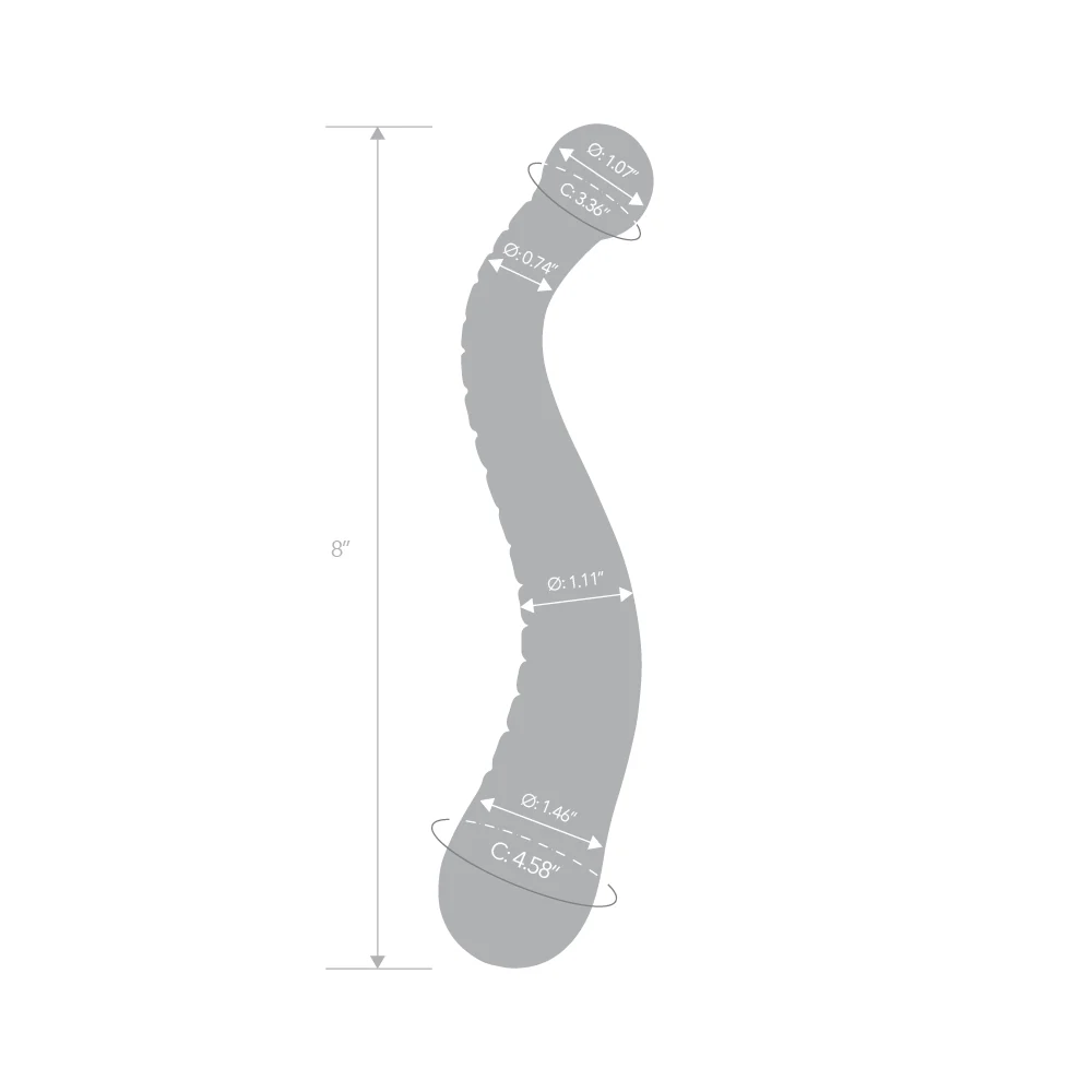 8" Blue S-Swerve Ribbed Dildo - Image 5