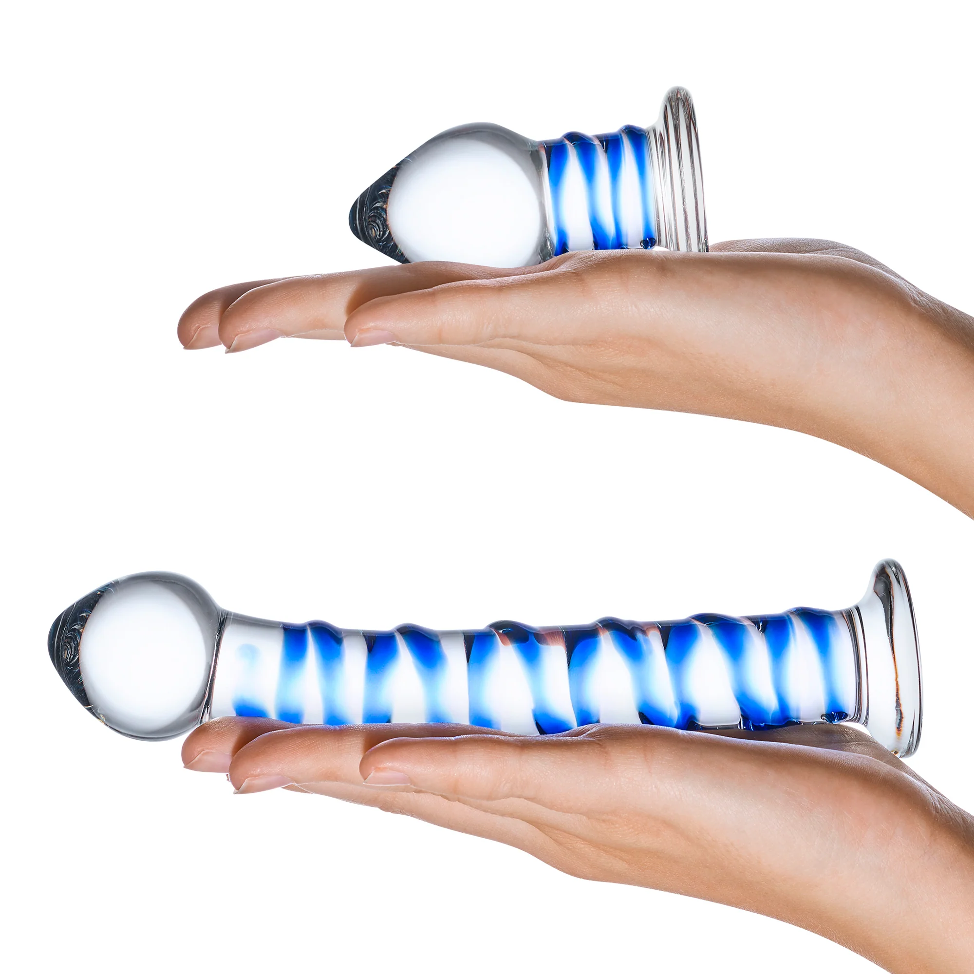 Blue Swirly Dildo & Butt Plug Set - Image 4