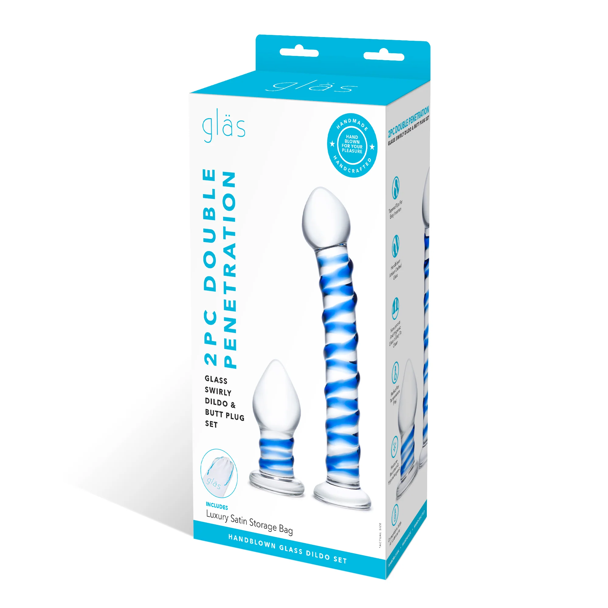 Blue Swirly Dildo & Butt Plug Set - Image 7