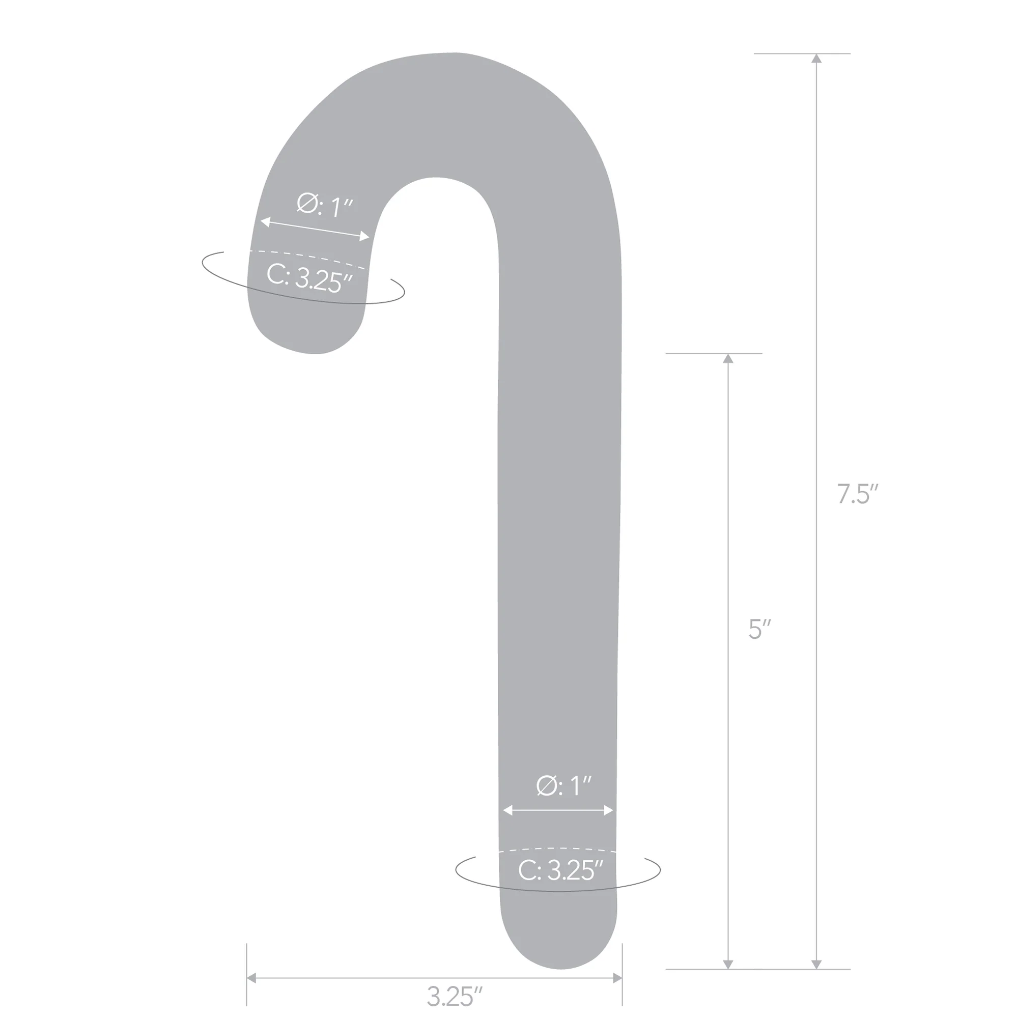 Candy Cane Dream 7.5" Glass Dildo - Image 6
