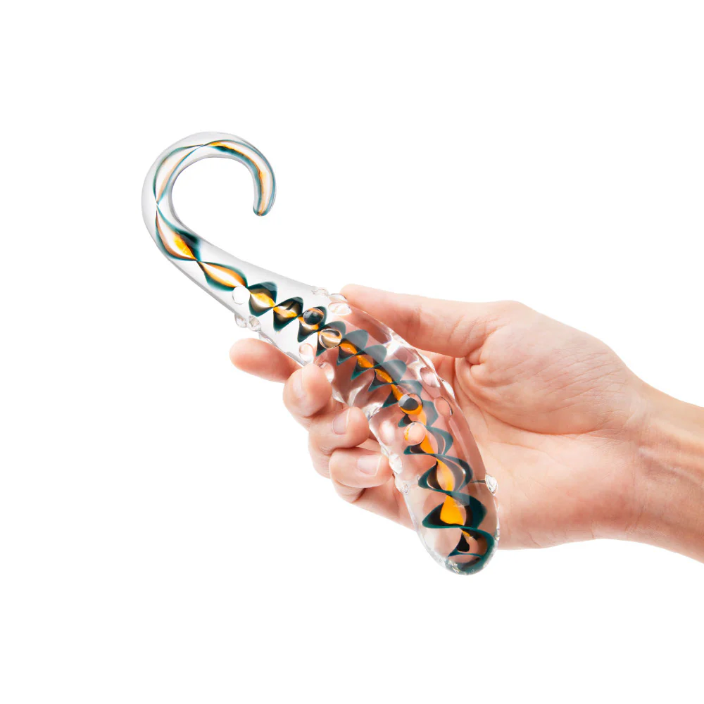 7.25” Candy Swirl Glass Dildo - Image 3