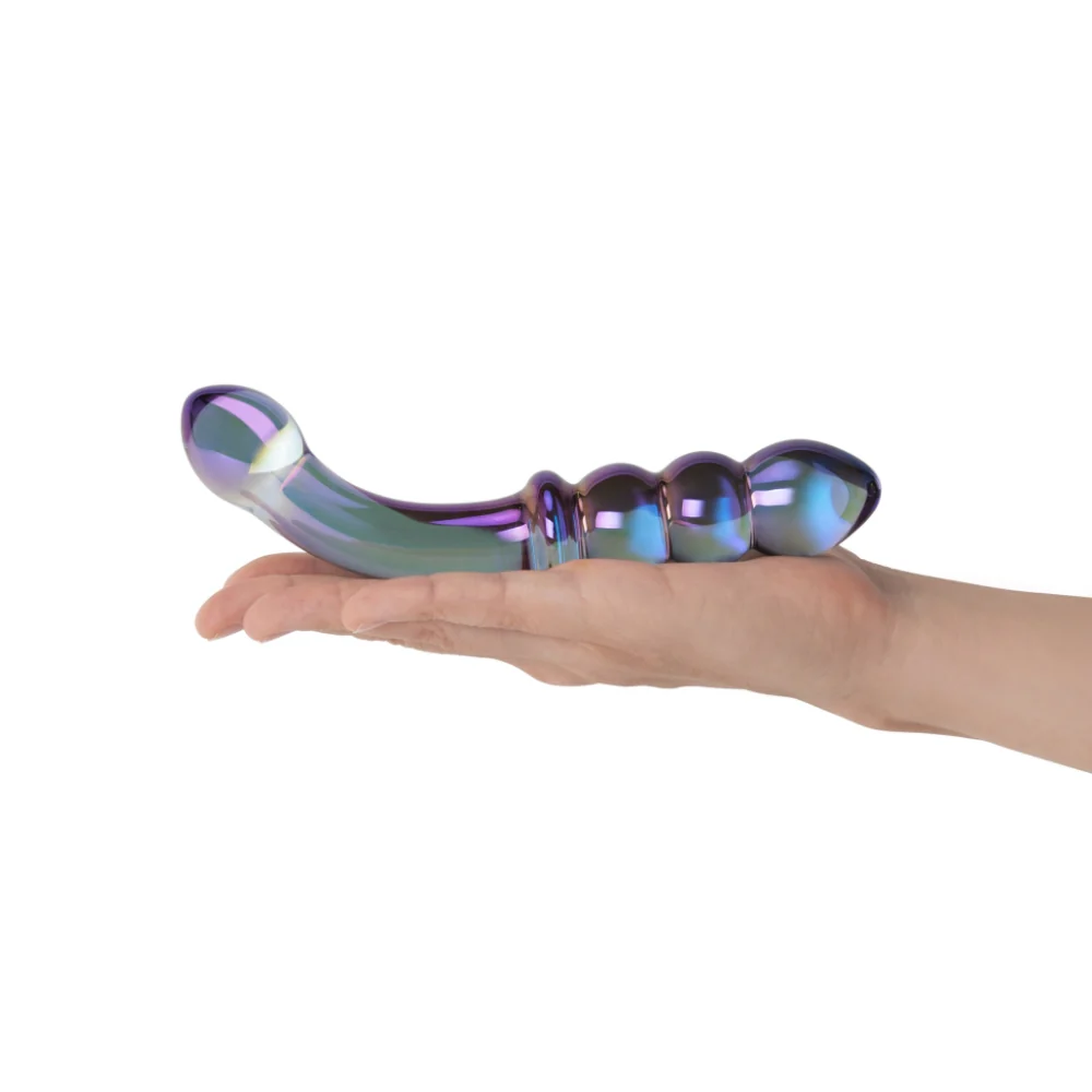 Iridescent Chrome Double Ended Beaded Dildo - Image 3