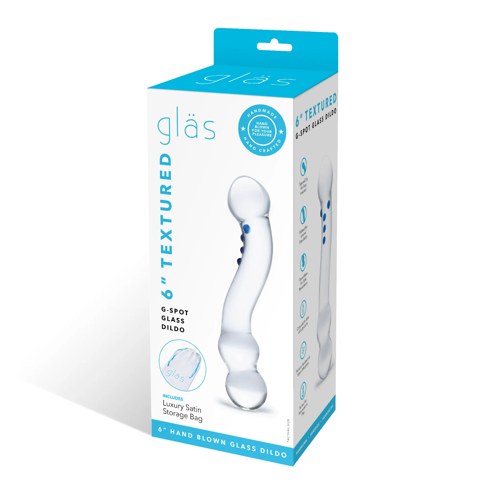 6" Curved G-spot Nubbed Dildo - Image 7