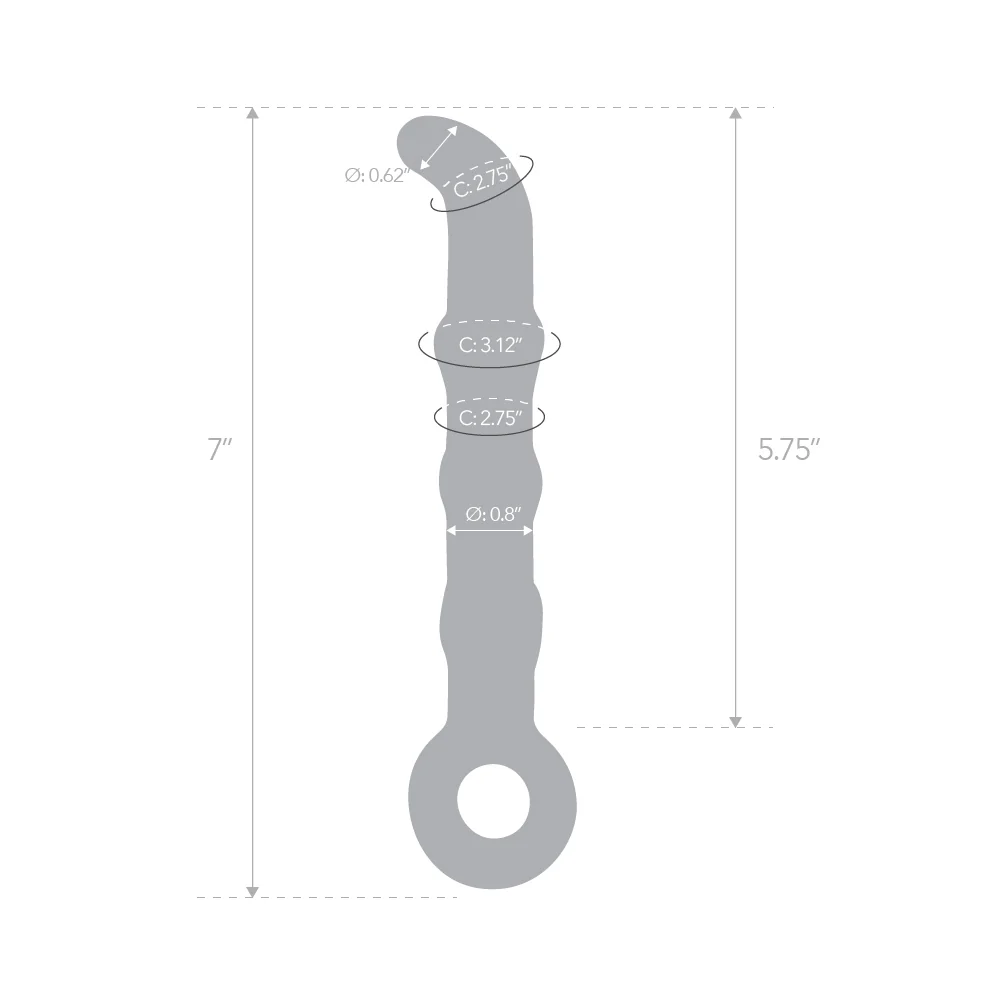 7” Curved Tip Textured Dildo - Image 5