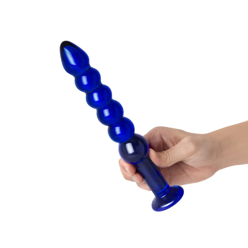 8.5" Deep Blue Anal Beads - Image 4