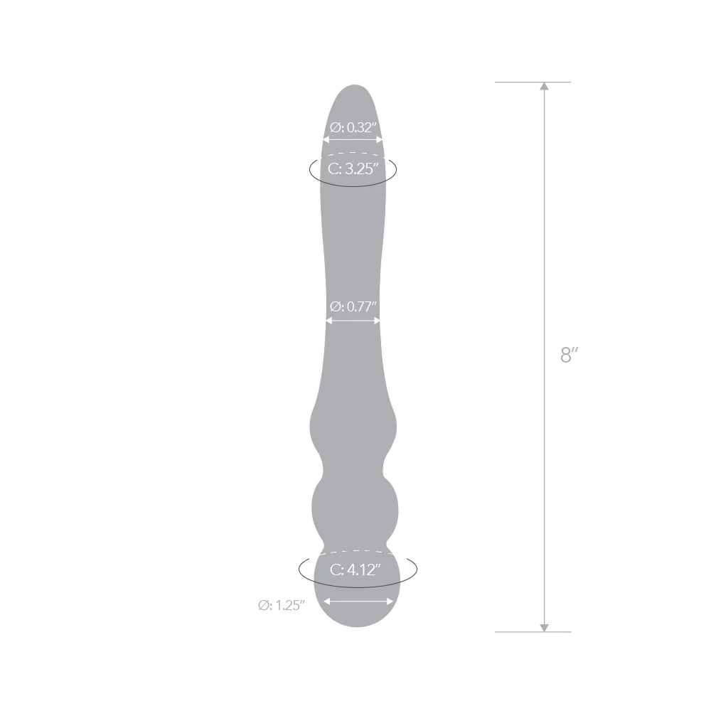8” Double Ended Dildo With Beads - Image 5