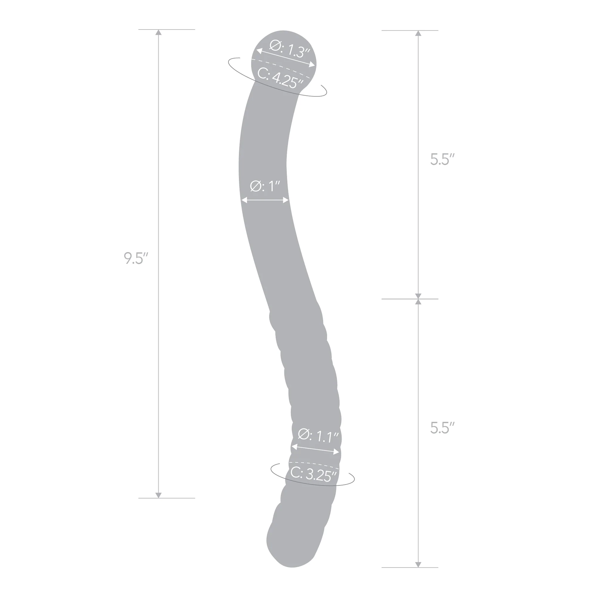 11" Pelvic Wand Curved Double Ended Dildo - Image 6