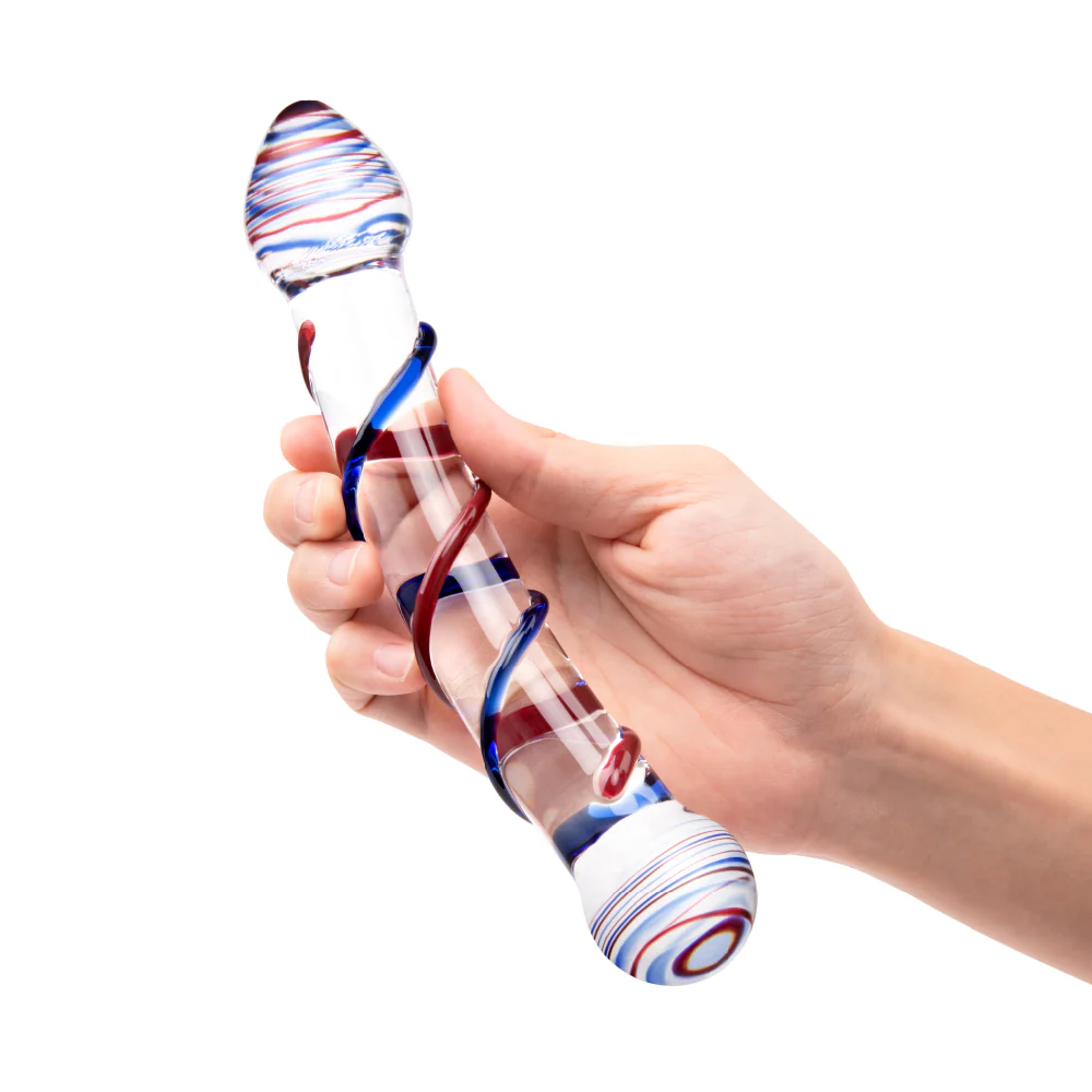 7.5” Double Ended Swirl Glass Dildo - Image 3
