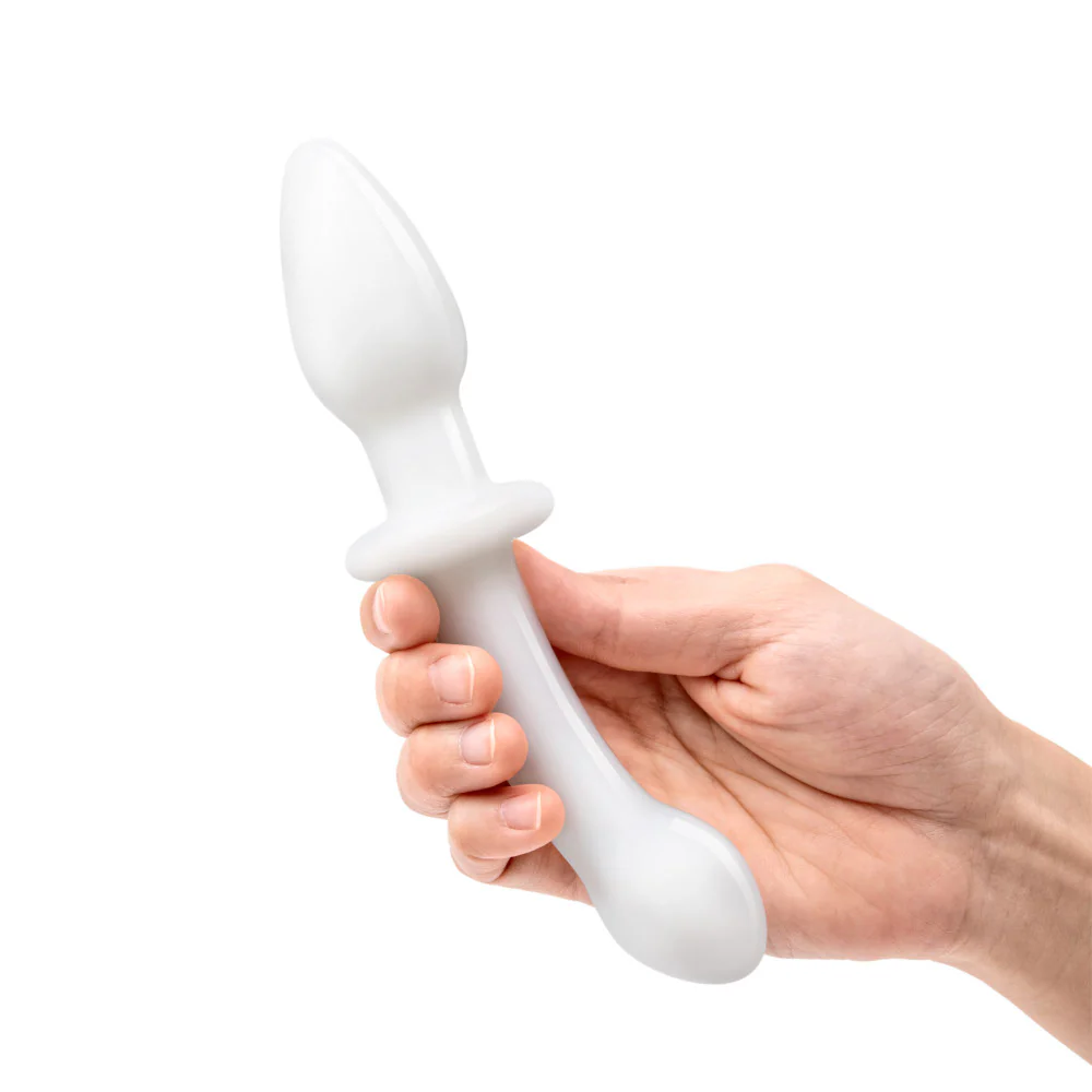 7" Double Ended White Butt Plug - Image 3