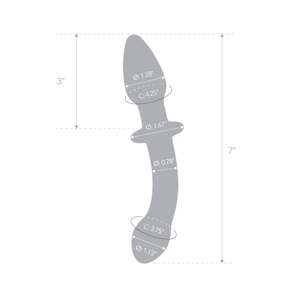 7" Double Ended White Butt Plug - Image 5