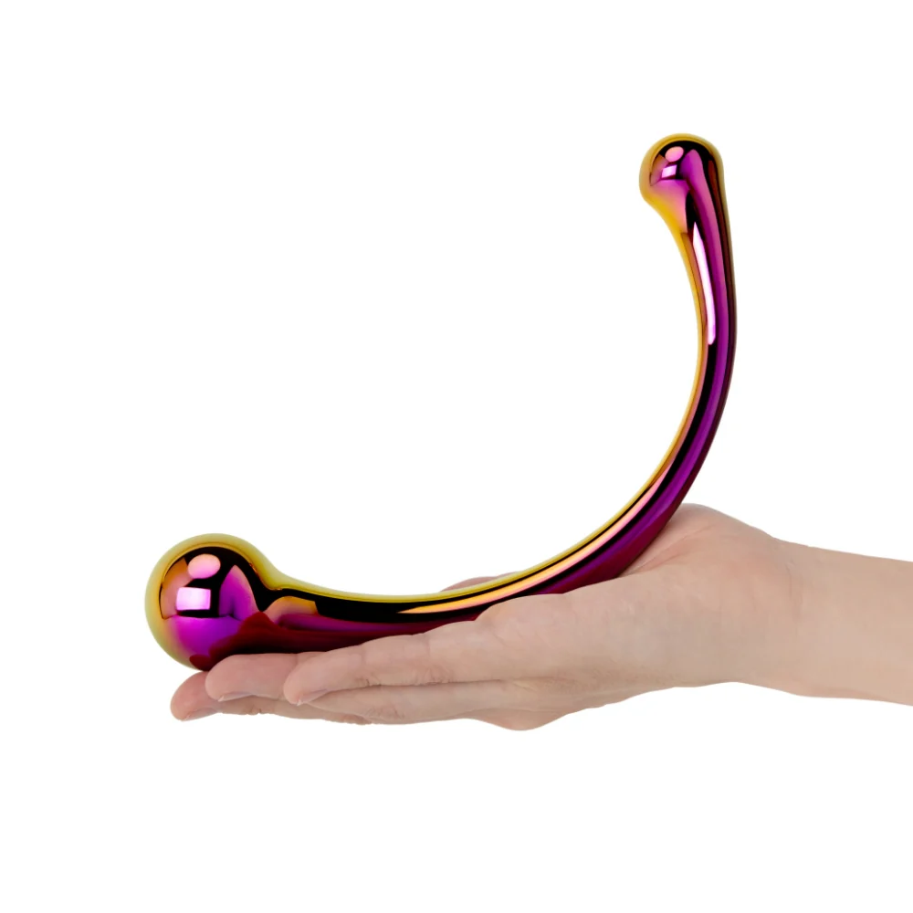 8" Iridescent Chrome Double Ended Dildo - Image 3