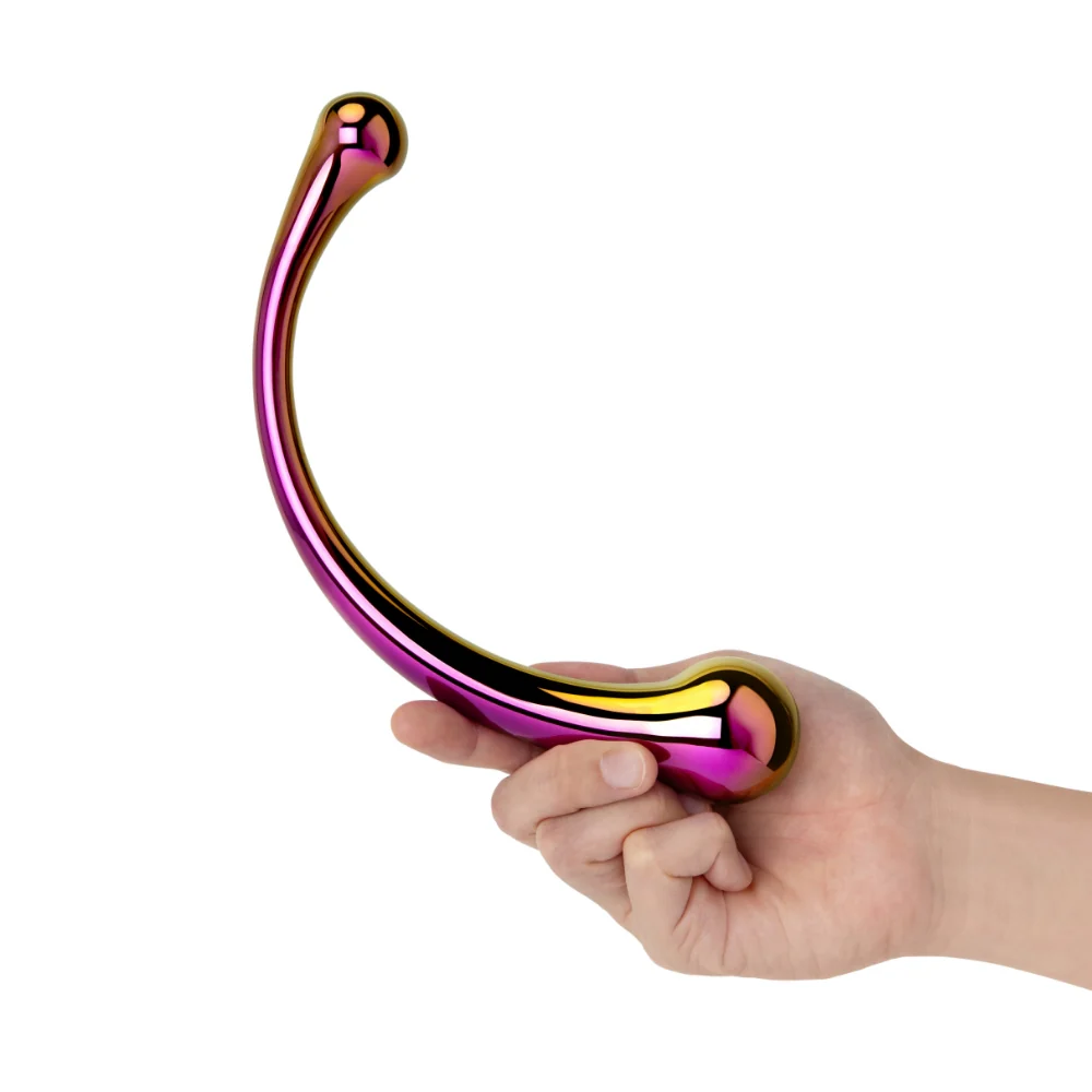 8" Iridescent Chrome Double Ended Dildo - Image 4