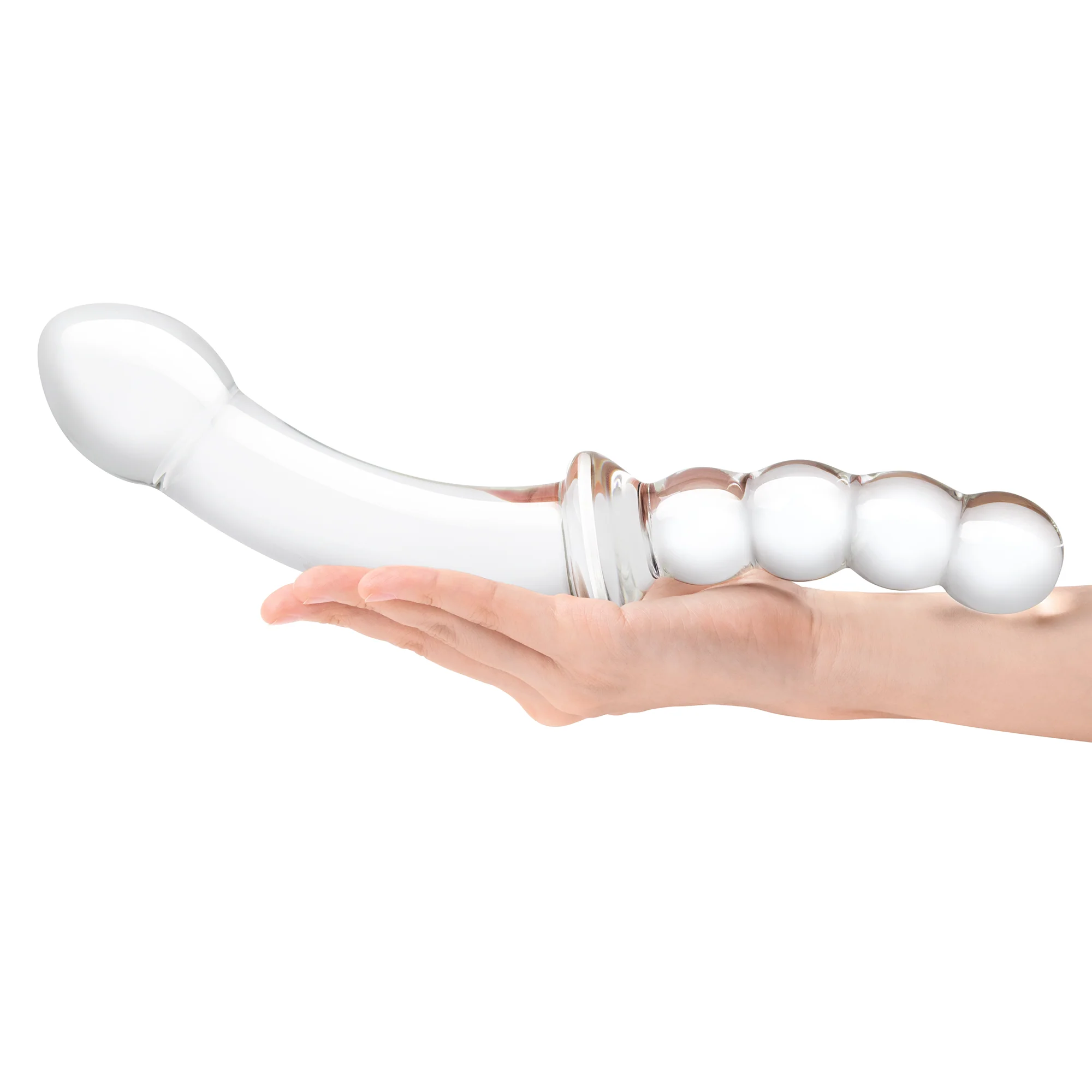 Double Sided Curved Dildo With Anal Beads - Image 4