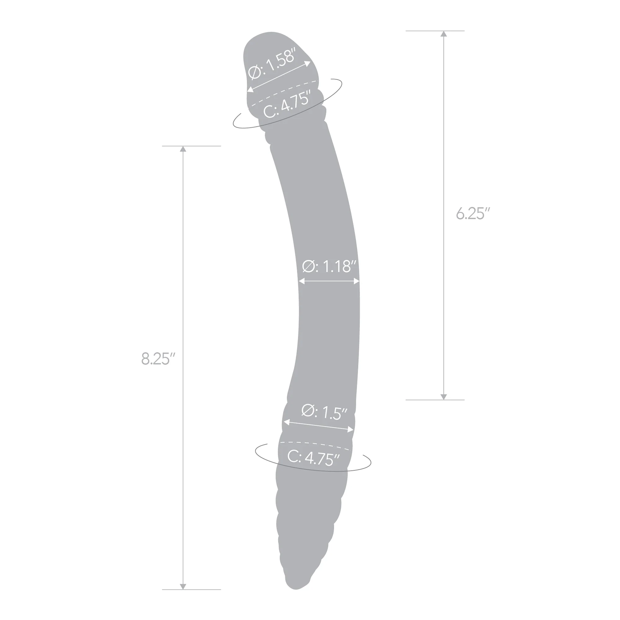 11" Blue Double-sided Ribbed Dildo - Image 6