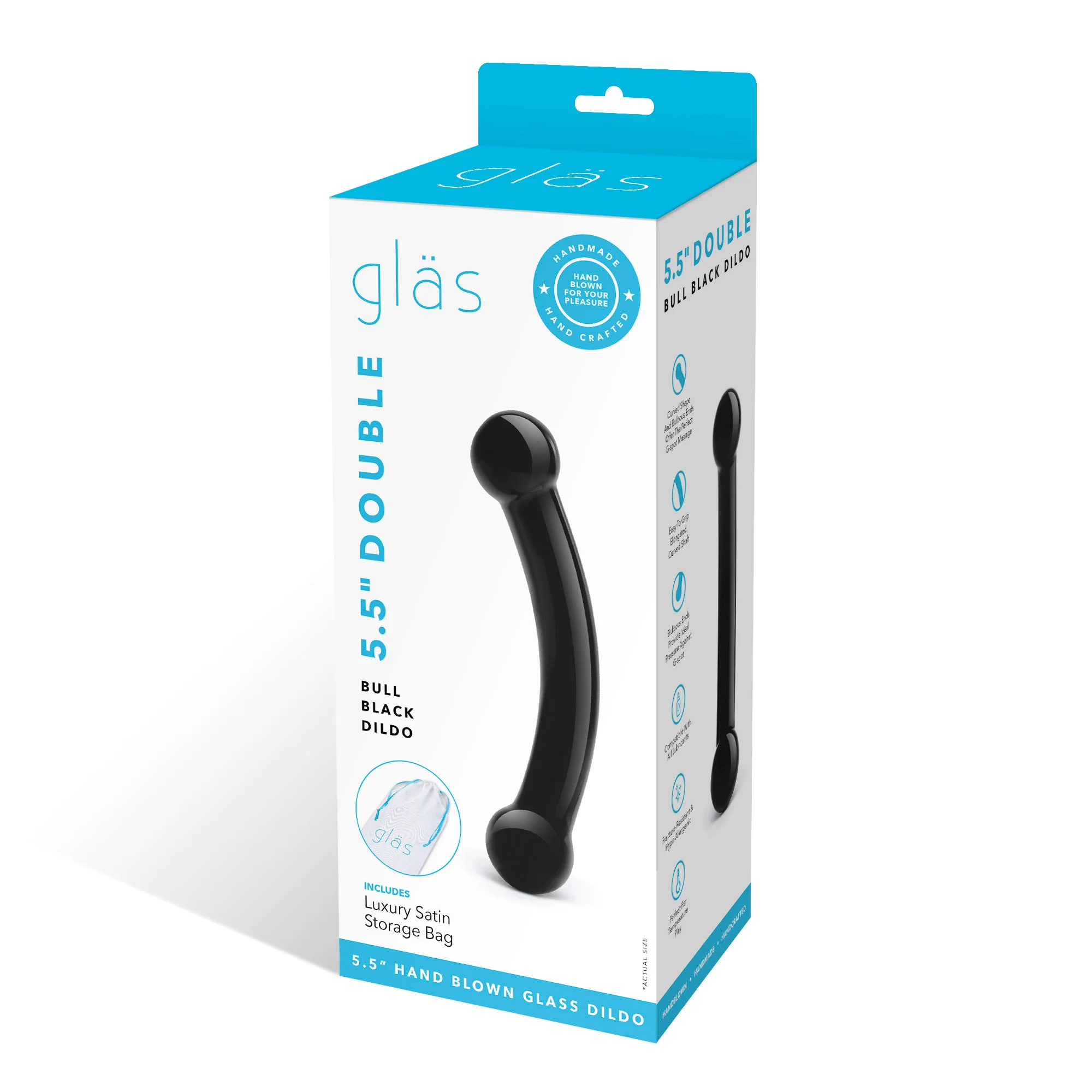 5" Double Bull Black Curved Dildo - Image 7