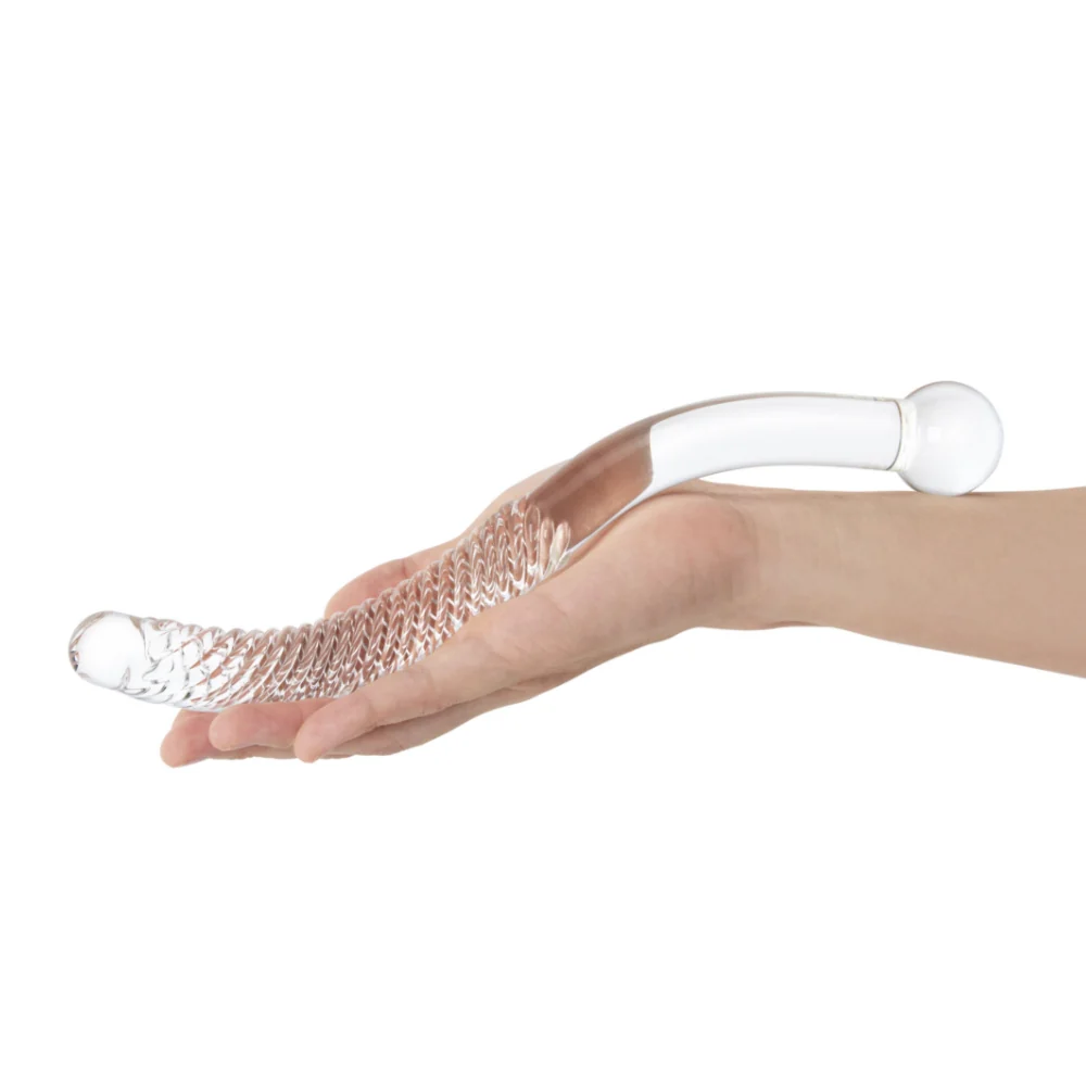 9.5" Dual Ended Ribbed S Curved Dildo - Image 3