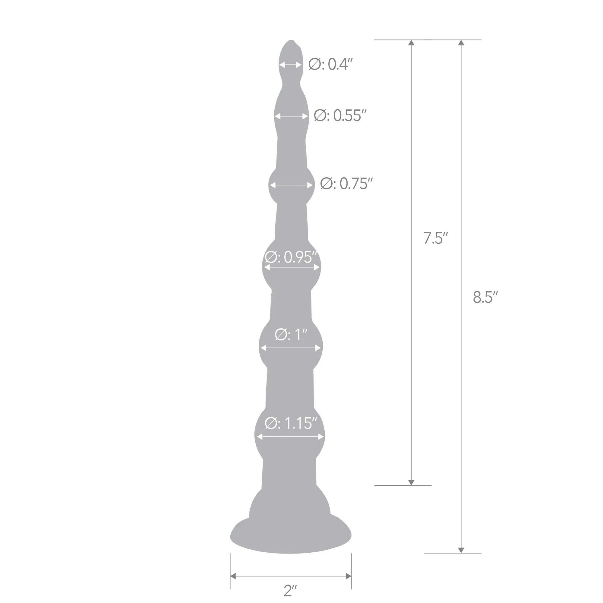 8.5" Anal Beads With Suction Base - Image 4