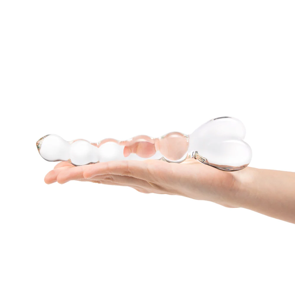 7.5" Heart Glass Anal Beads - Image 4