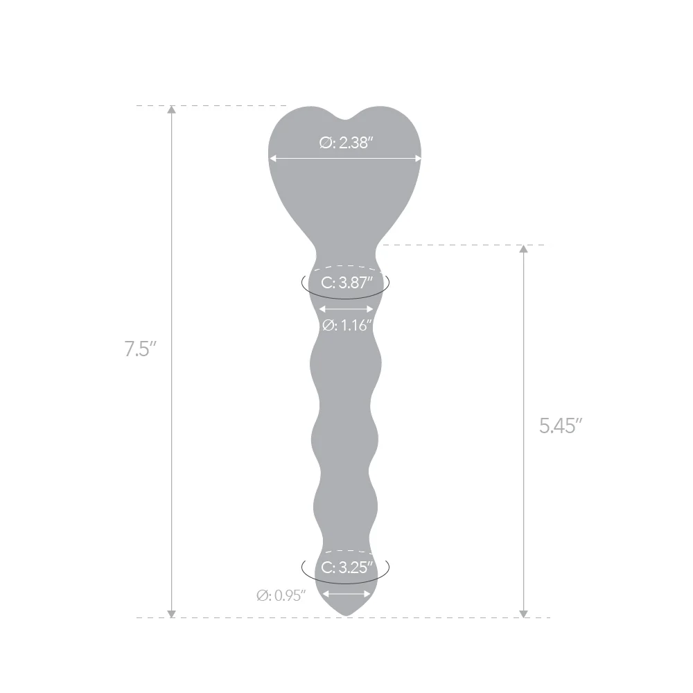 7.5" Heart Glass Anal Beads - Image 5
