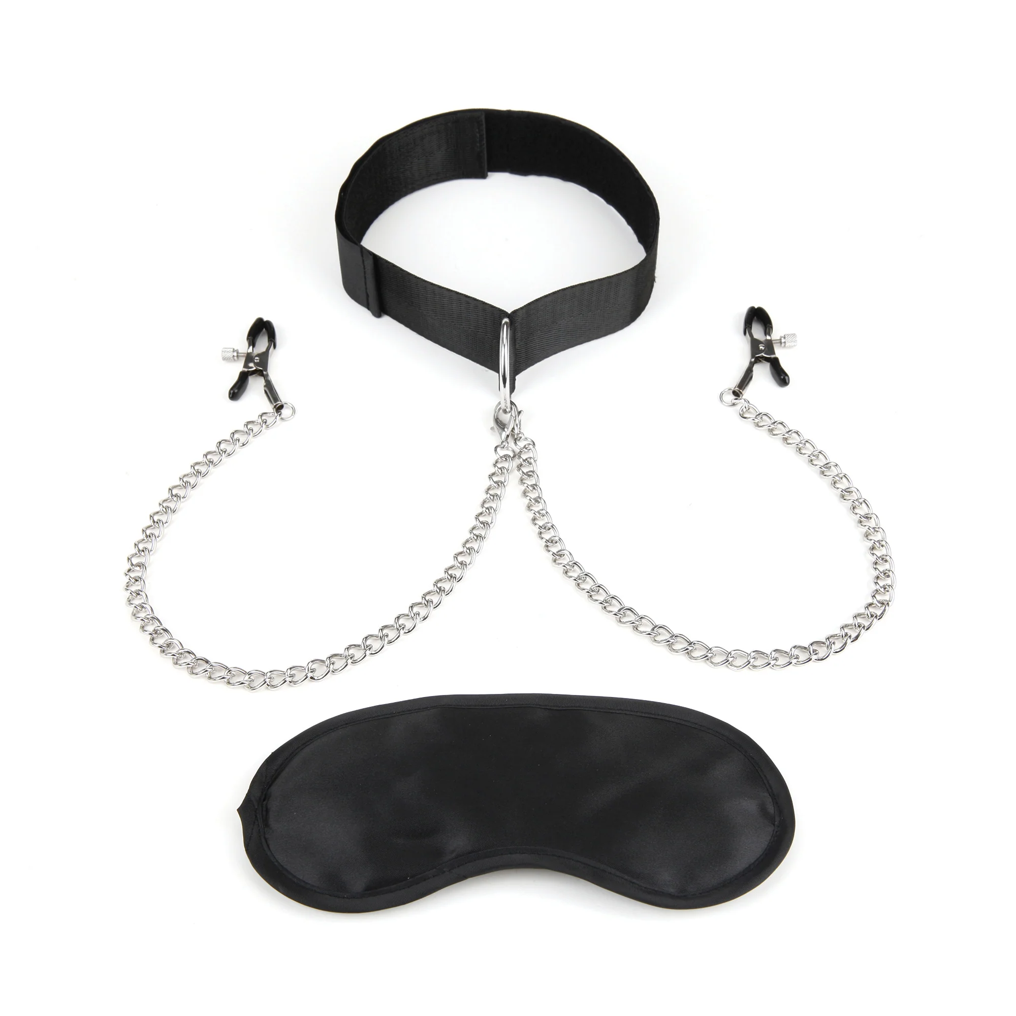 Bondage Collar With Nipple Clips - Image 5