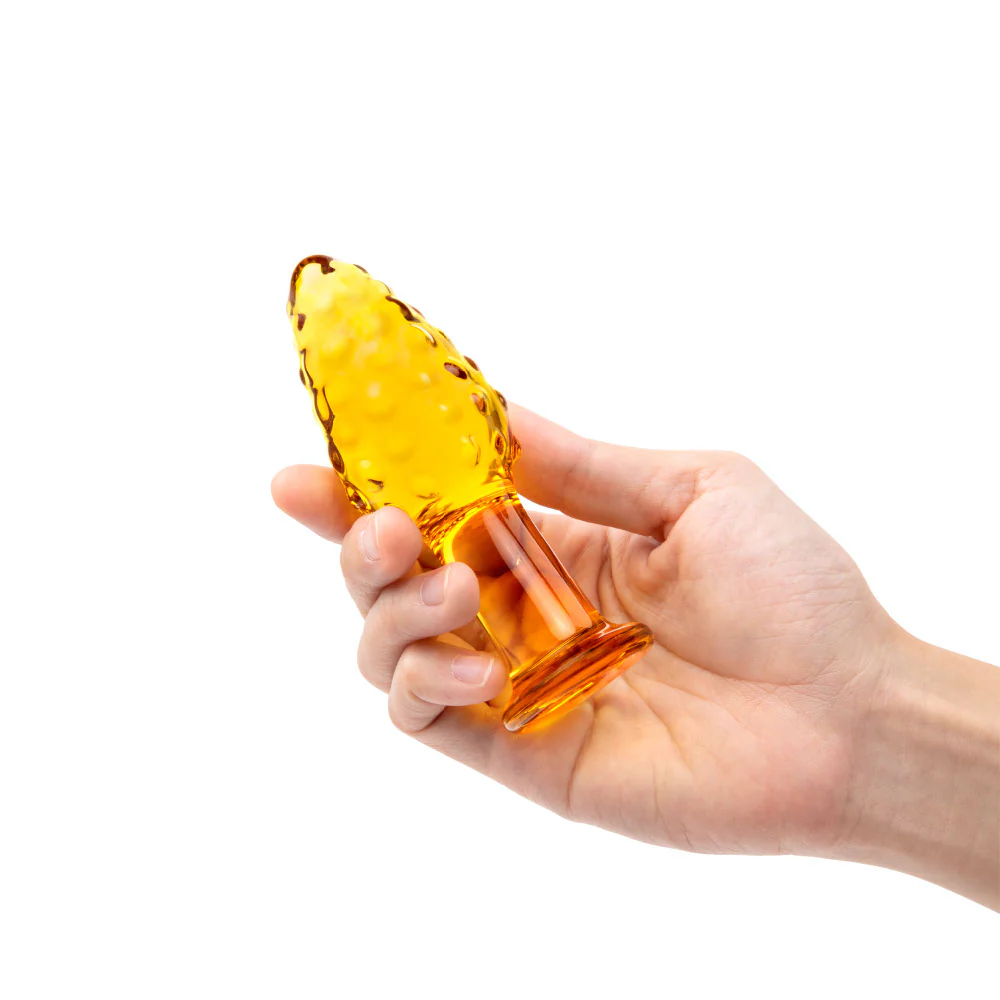 4” Nubbed Orange Butt Plug - Image 3