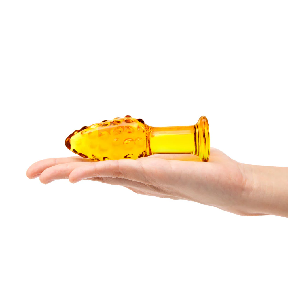 4” Nubbed Orange Butt Plug - Image 4
