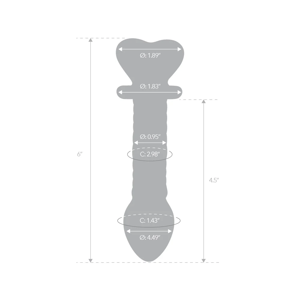 6.25" Pink Love Crystal Heart Ribbed Dildo - Image 5