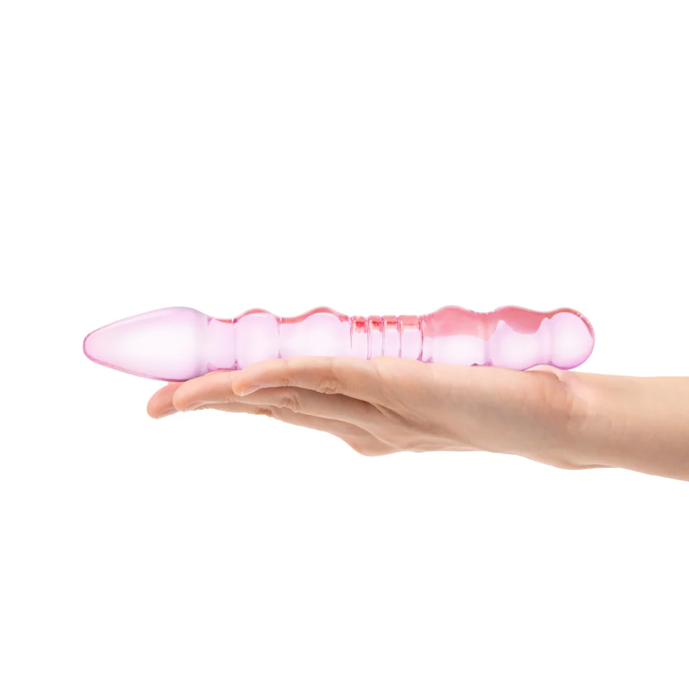 8" Pink Double Ended Beaded Dildo - Image 4