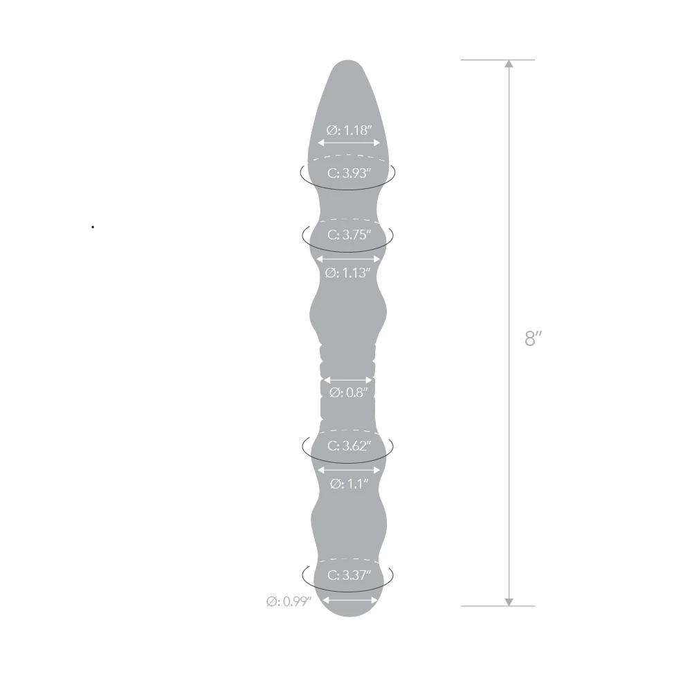 8" Pink Double Ended Beaded Dildo - Image 5