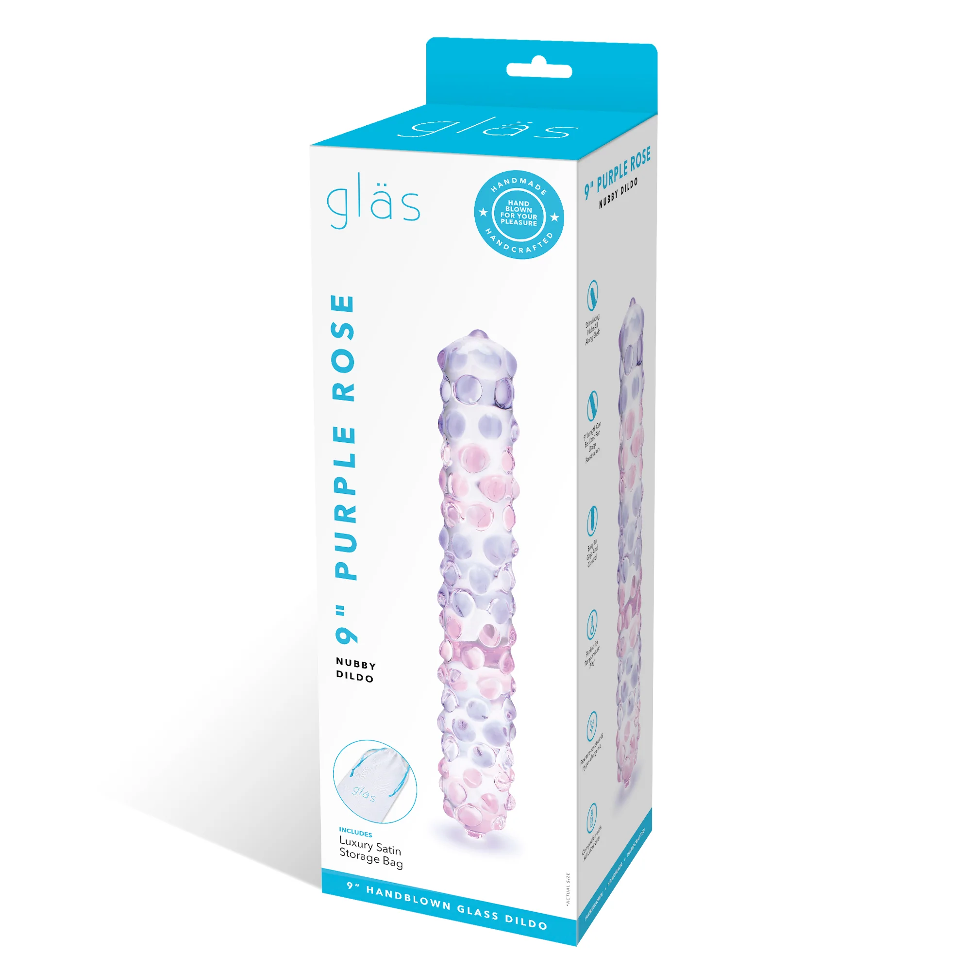 9" Purple Rose Nubbed Dildo - Image 7