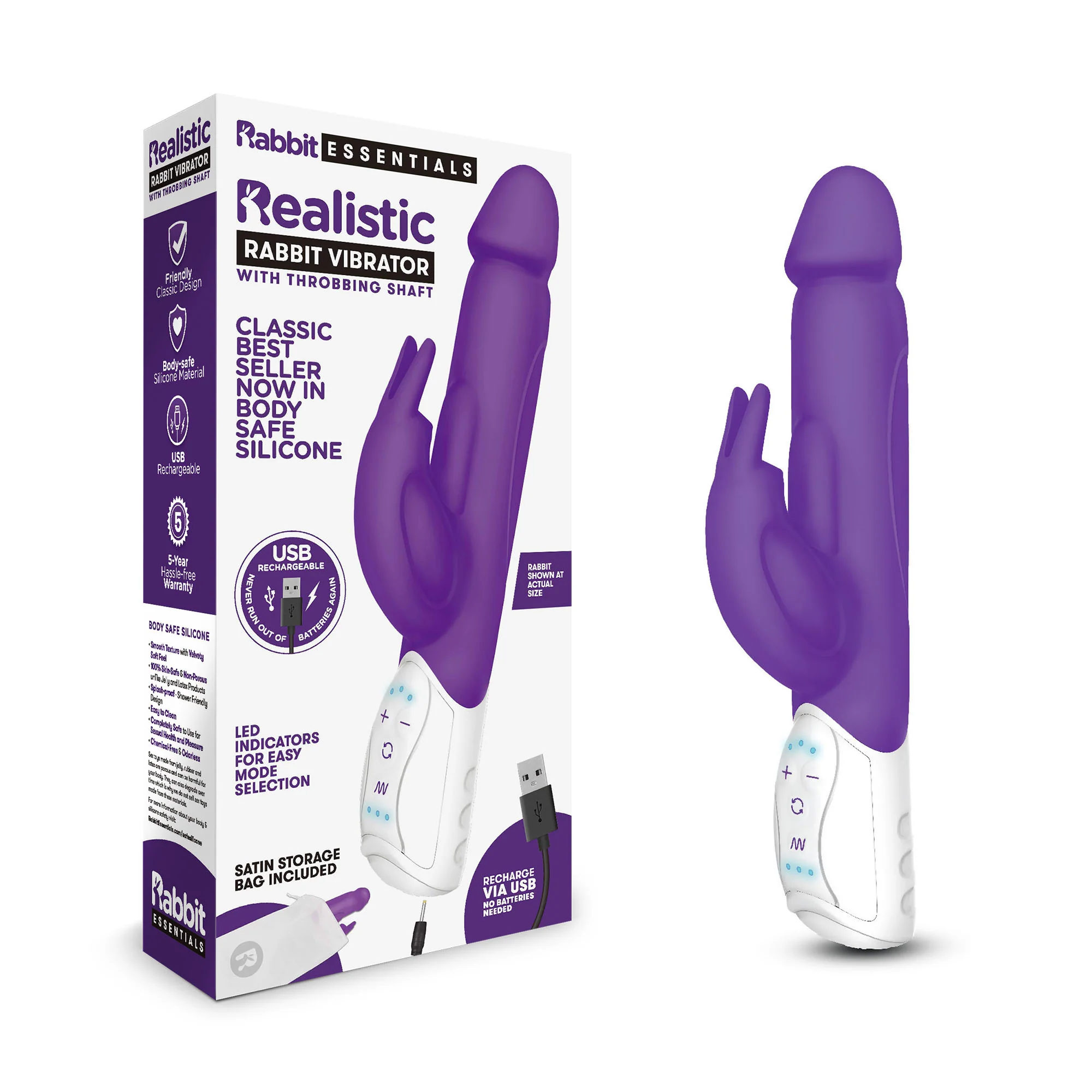 Realistic Rabbit Vibrator with Throbbing Shaft - Image 18