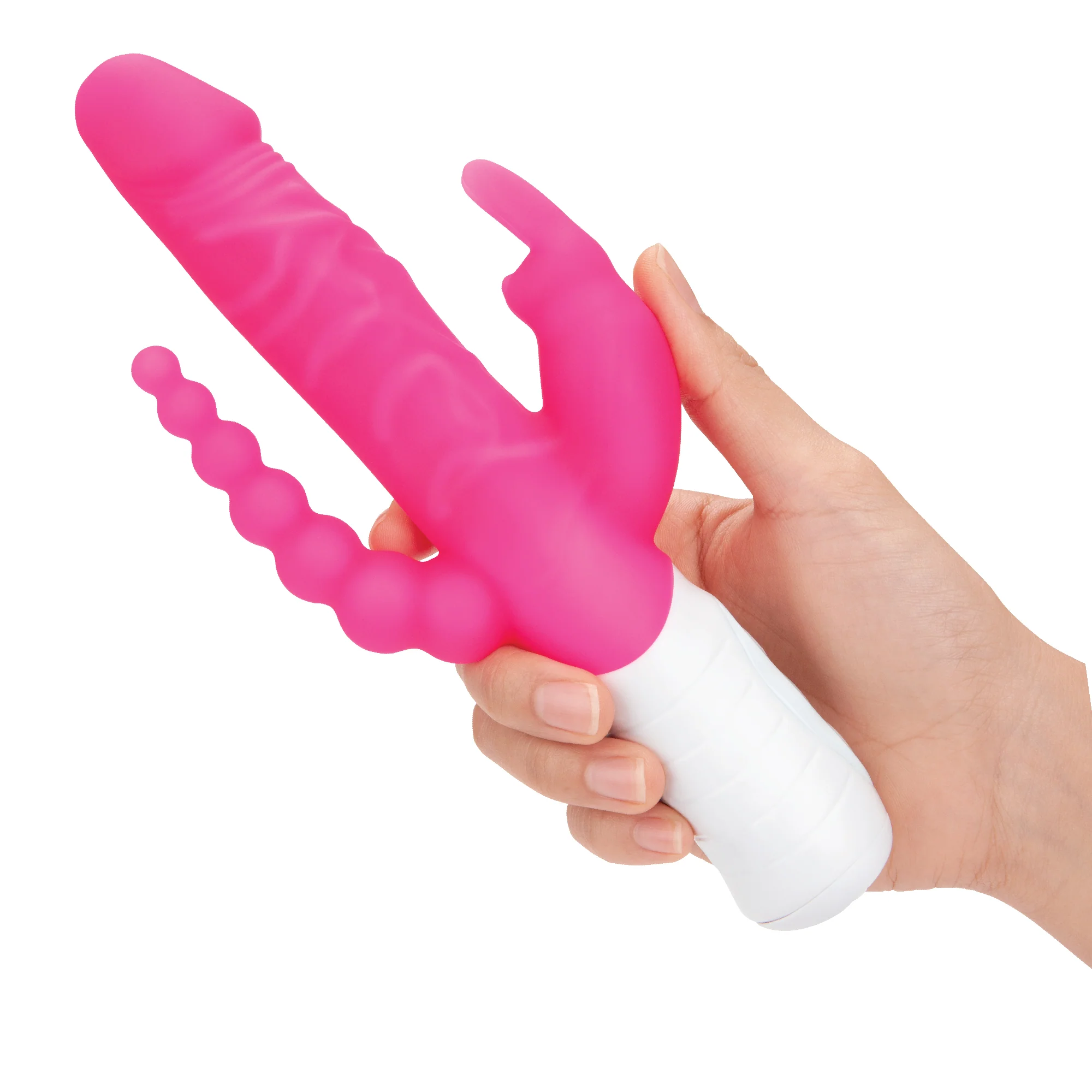 Slim Realistic Double Penetration Rabbit Vibrator with Rotating Beads - Image 15