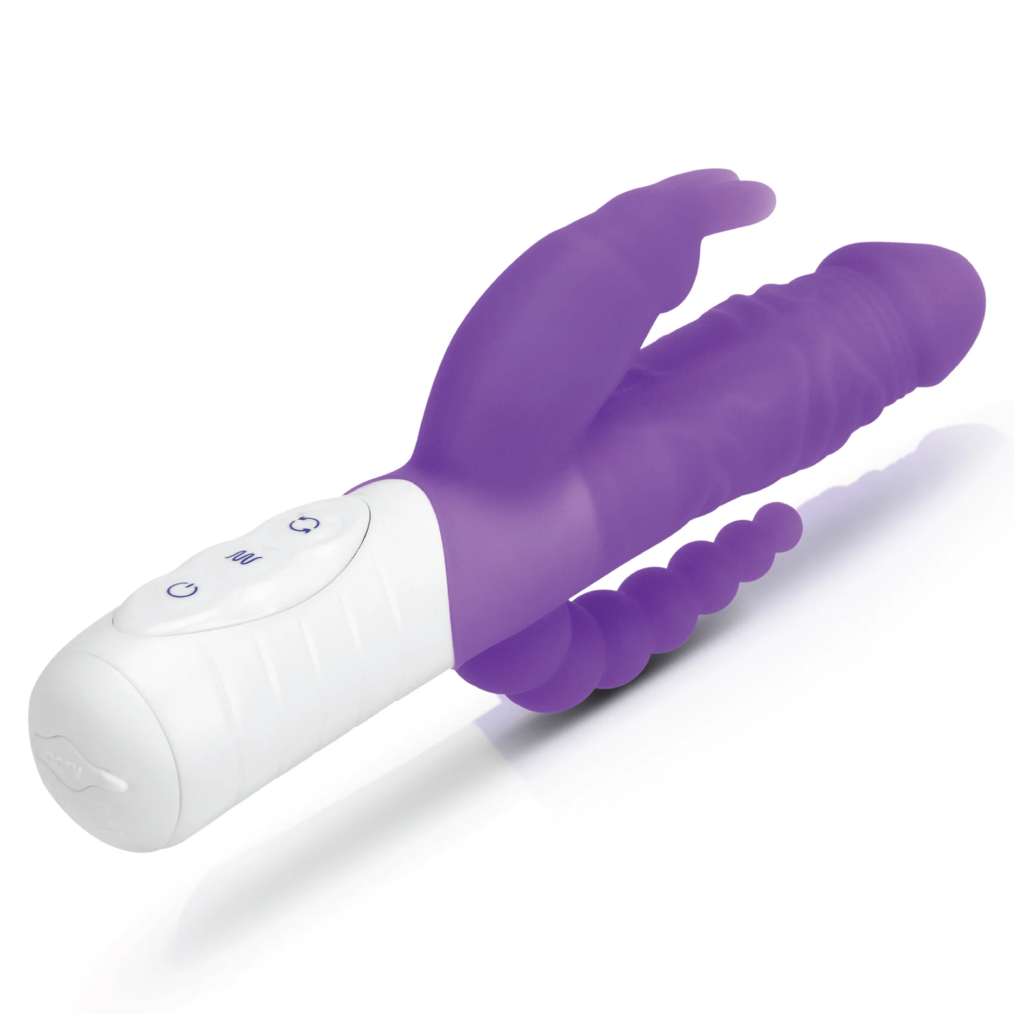 Slim Realistic Double Penetration Rabbit Vibrator with Rotating Beads - Image 4