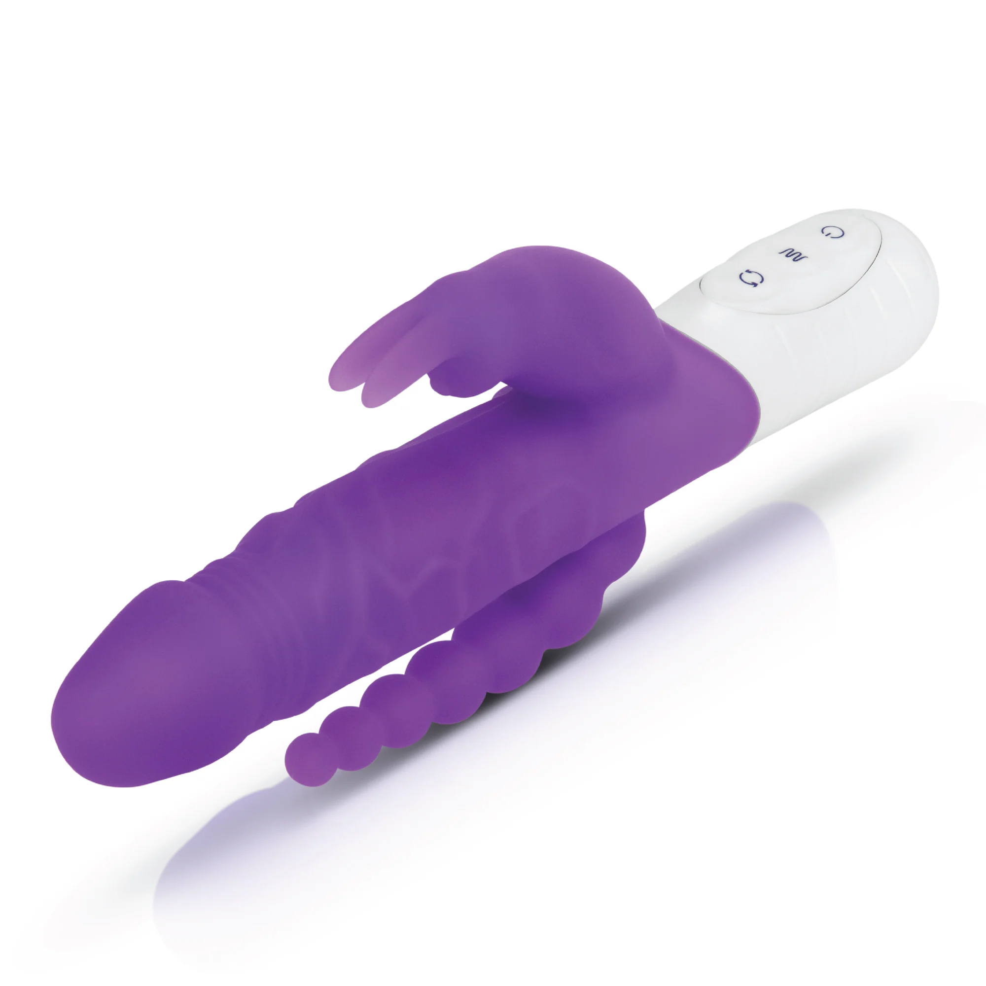 Slim Realistic Double Penetration Rabbit Vibrator with Rotating Beads - Image 5