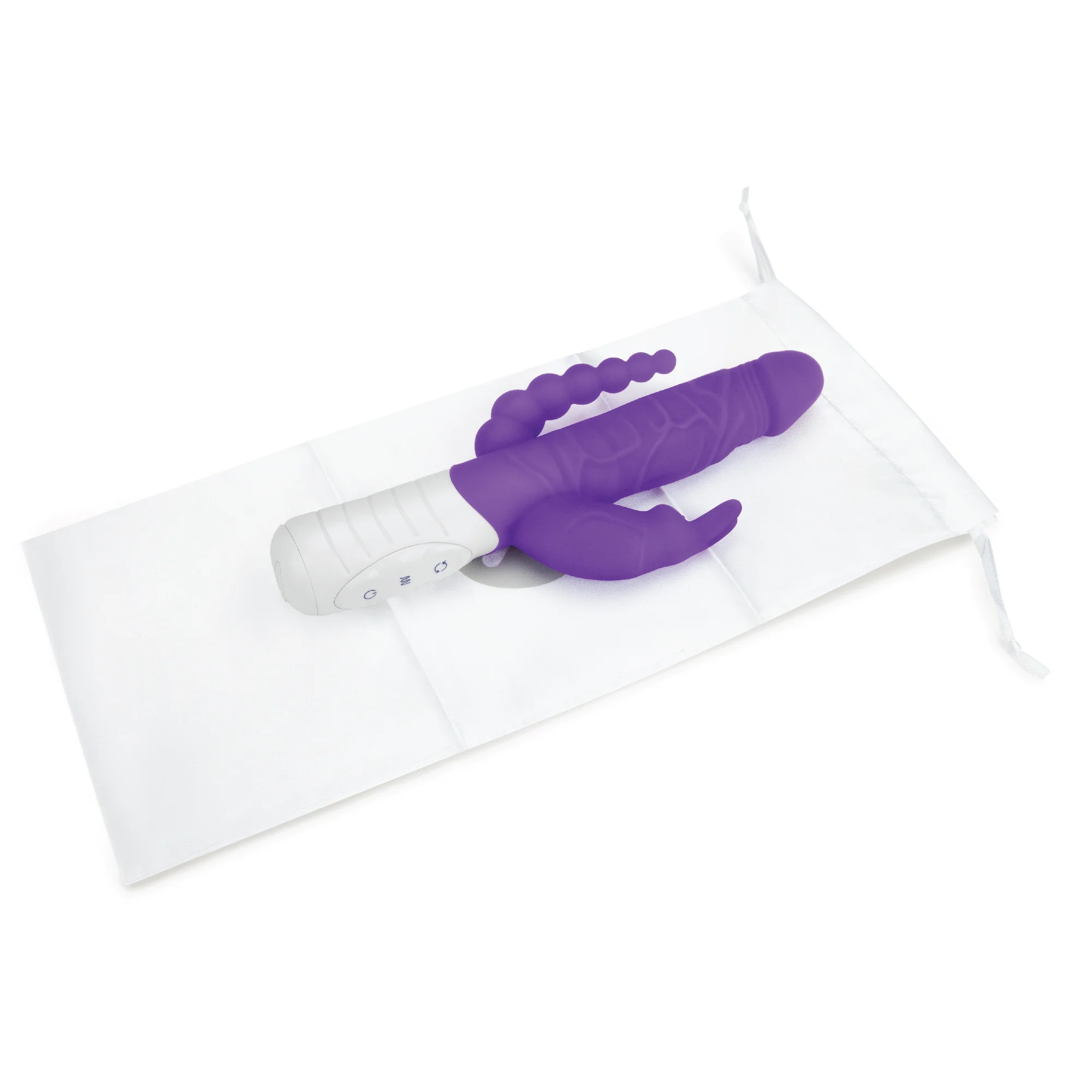 Slim Realistic Double Penetration Rabbit Vibrator with Rotating Beads - Image 6