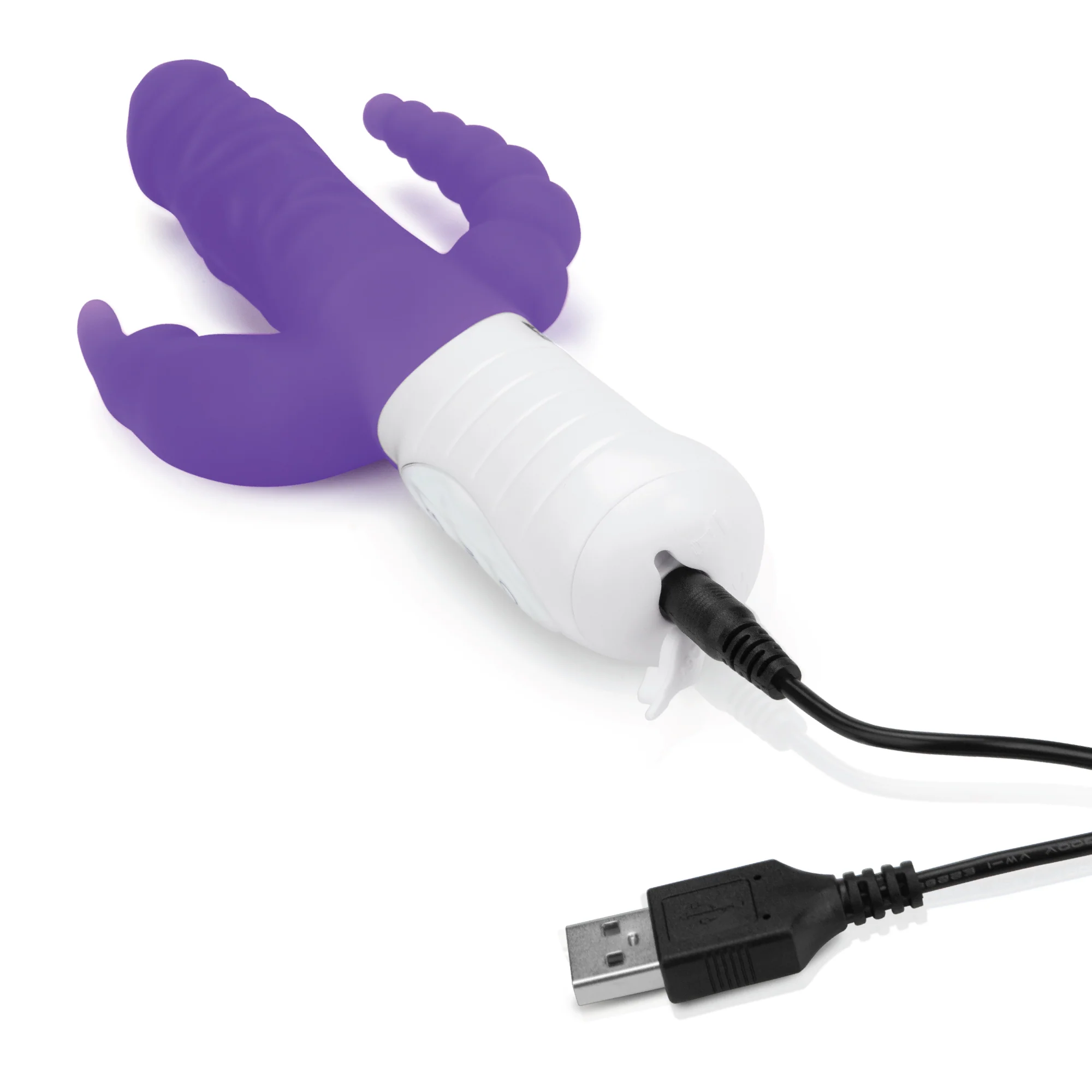Slim Realistic Double Penetration Rabbit Vibrator with Rotating Beads - Image 9