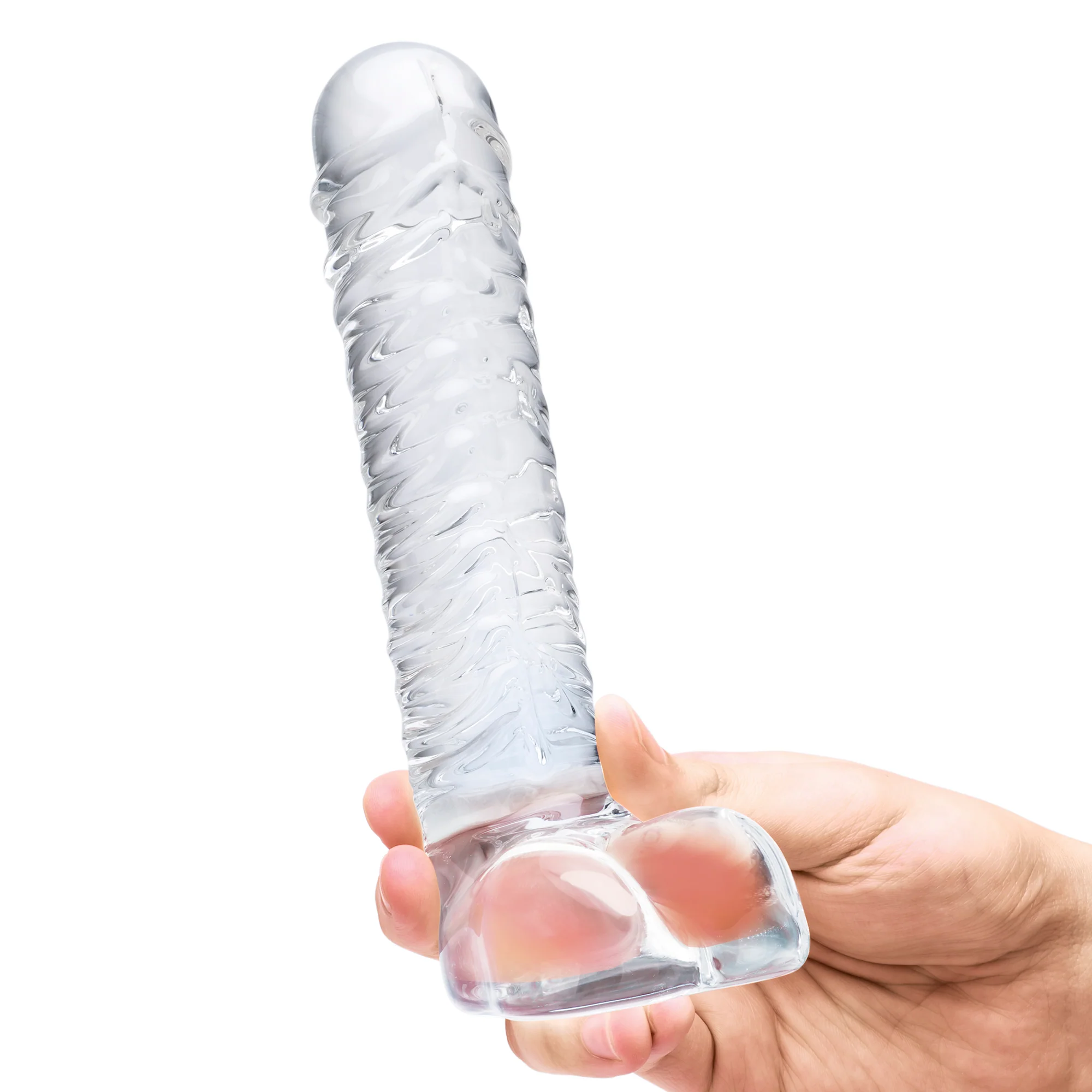 8" Realistic Ribbed G-Spot Dildo - Image 3