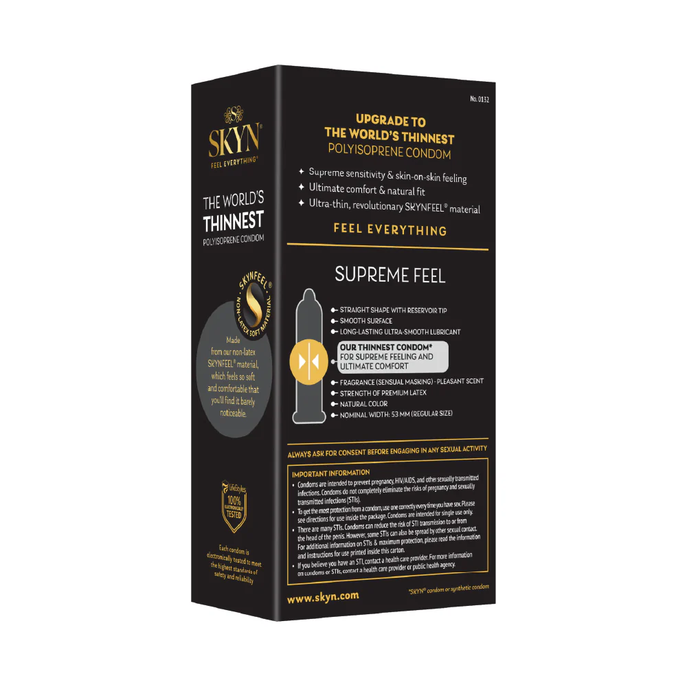 SKYN Supreme Feel 10 Count Non-Latex Lubricated Condoms - Image 4