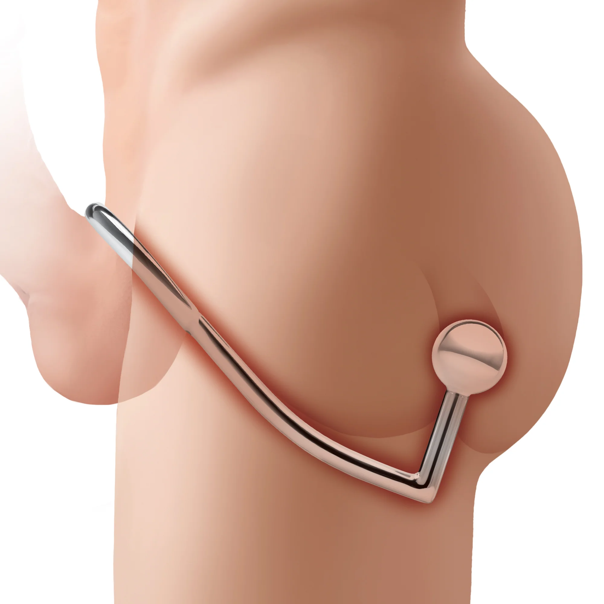 Stainless Steel Anal Hook & Cock Ring - Image 4