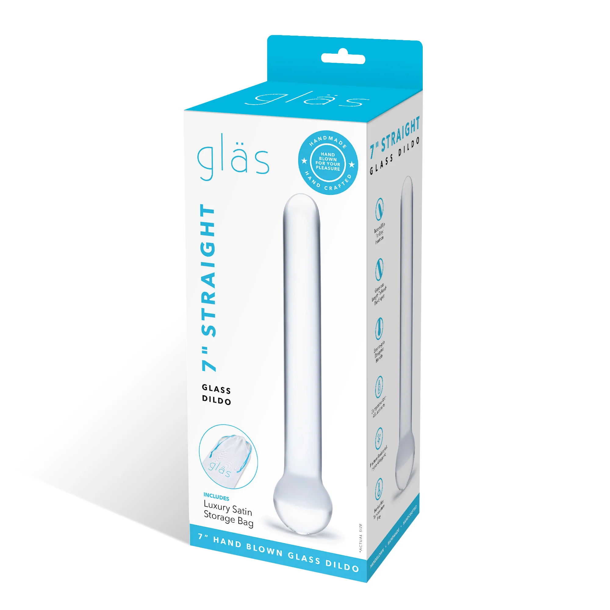 7" Straight Glass Dildo - Image 7