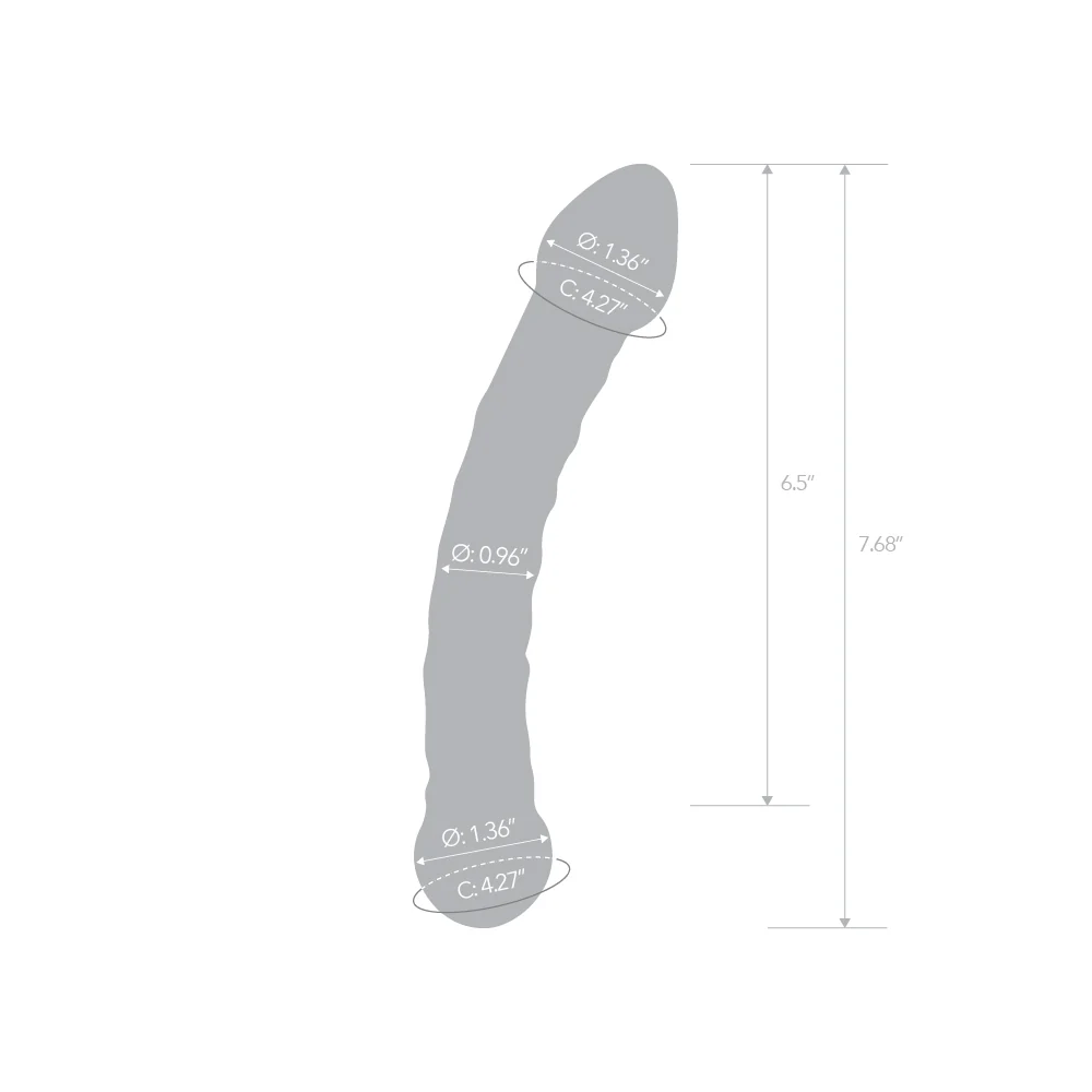 7.5" Striped Double Ended Glass Dildo - Image 5