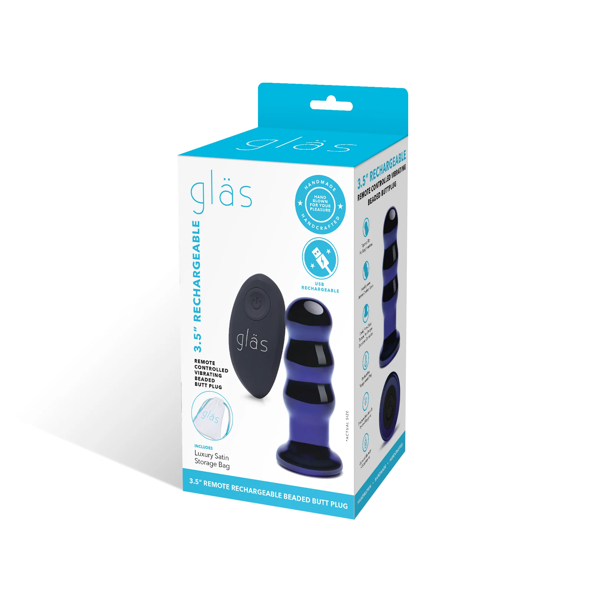 3.5" Remote Vibrating Beaded Butt Plug - Image 8