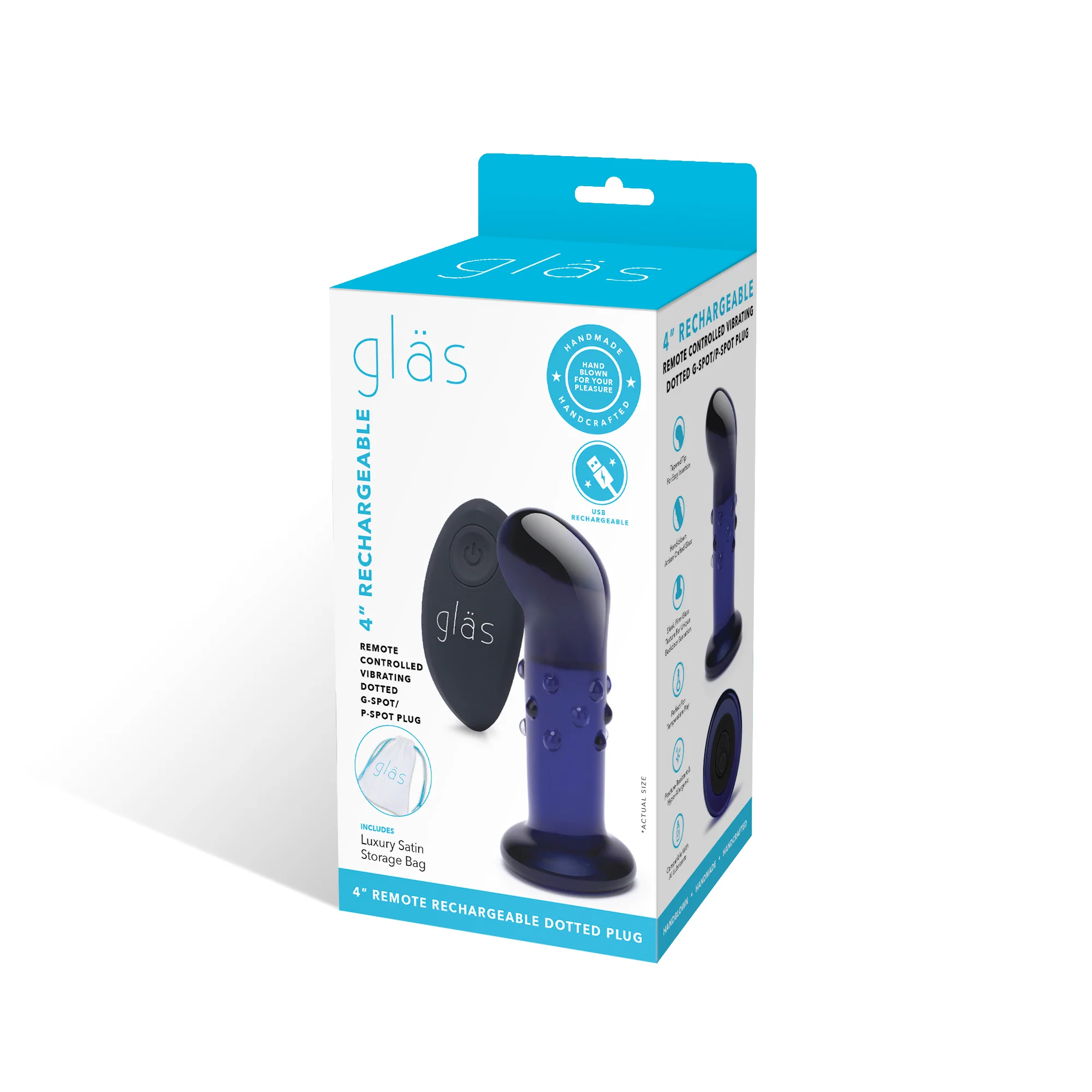 4" Remote Vibrating Butt Plug with Nubs - Image 8